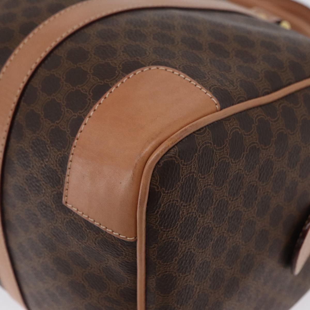Celine Vintage Duffle Macadam Coated Canvas Brown Pvc Handbag (Pre-Owned)