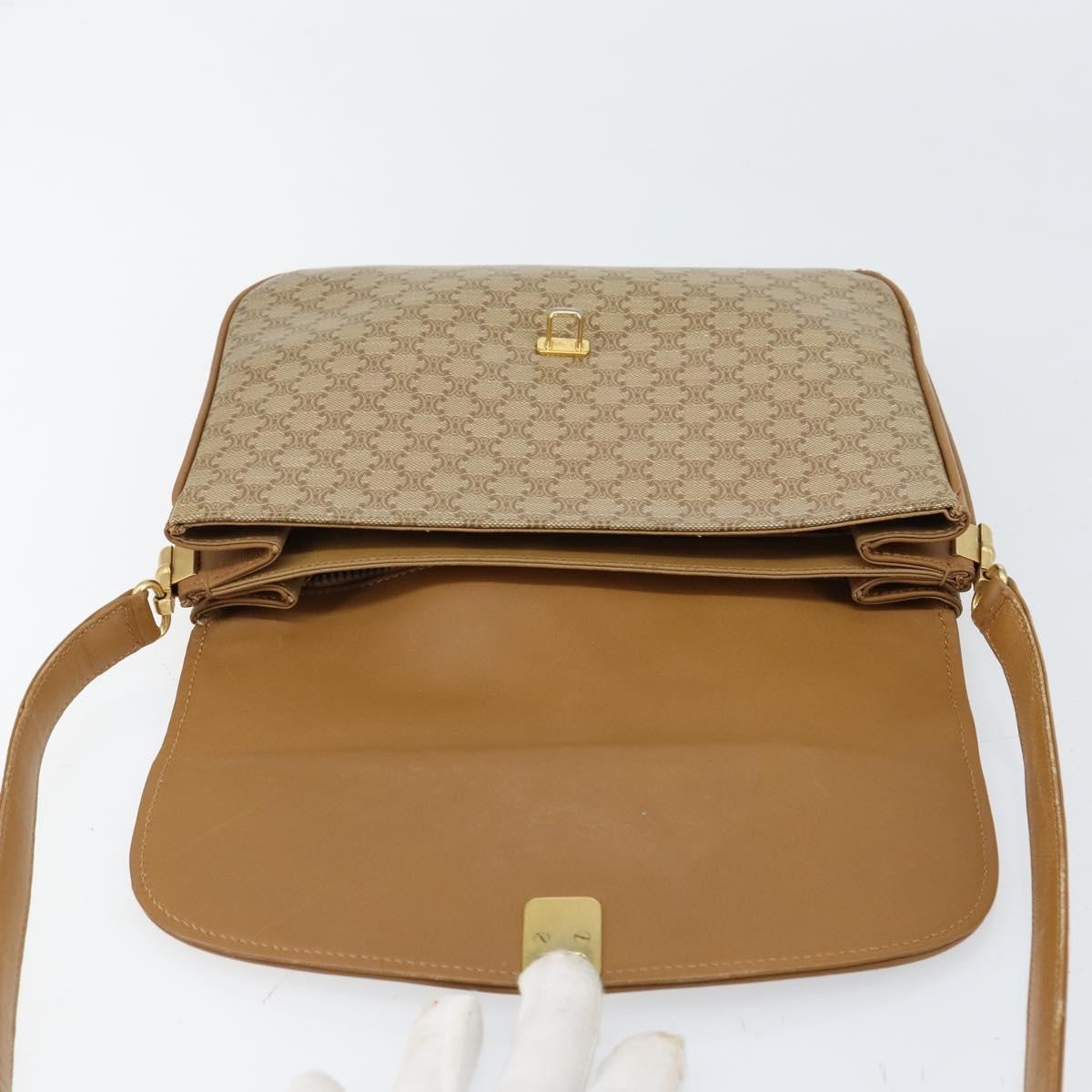 Celine Macadam Shoulder Canvas Beige Canvas Shoulder Bag Bag (Pre-Owned)