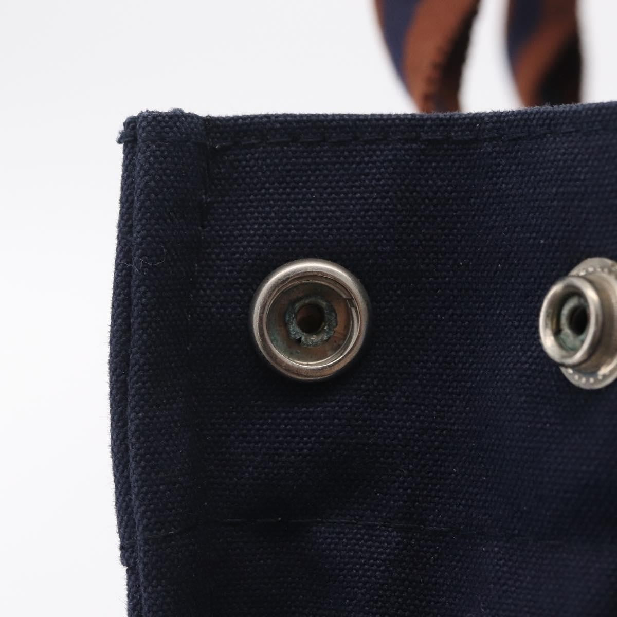 Hermes Fourre Tout Toile Navy Canvas Tote Bag Bag (Pre-Owned)