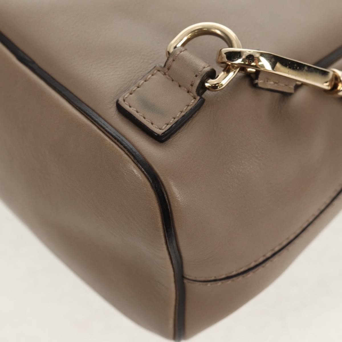 Chloe Faye Leather And Suede Gray Leather Backpack Bag (Pre-Owned)