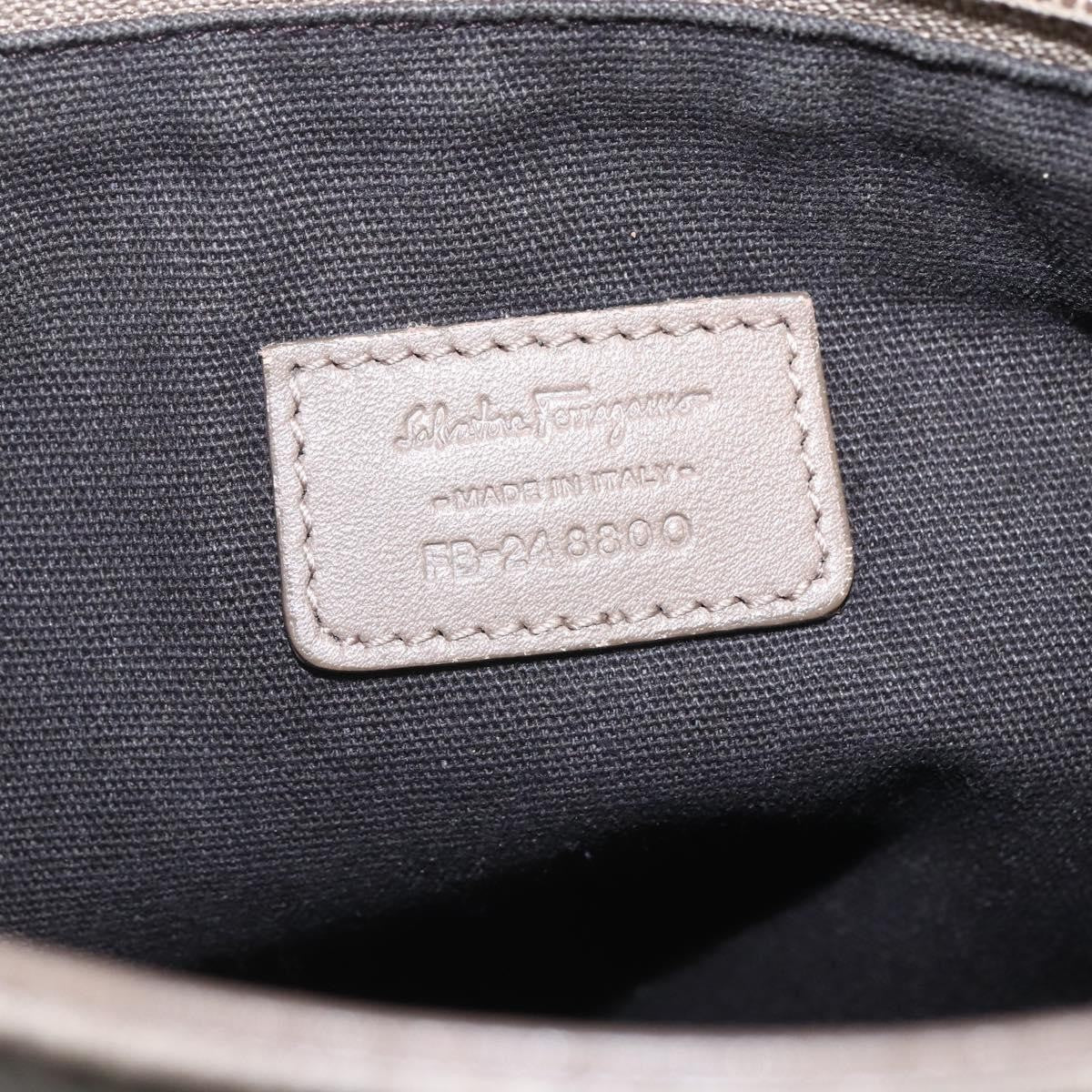 Salvatore Ferragamo Gancini Leather Beige Leather Shoulder Bag Bag (Pre-Owned)