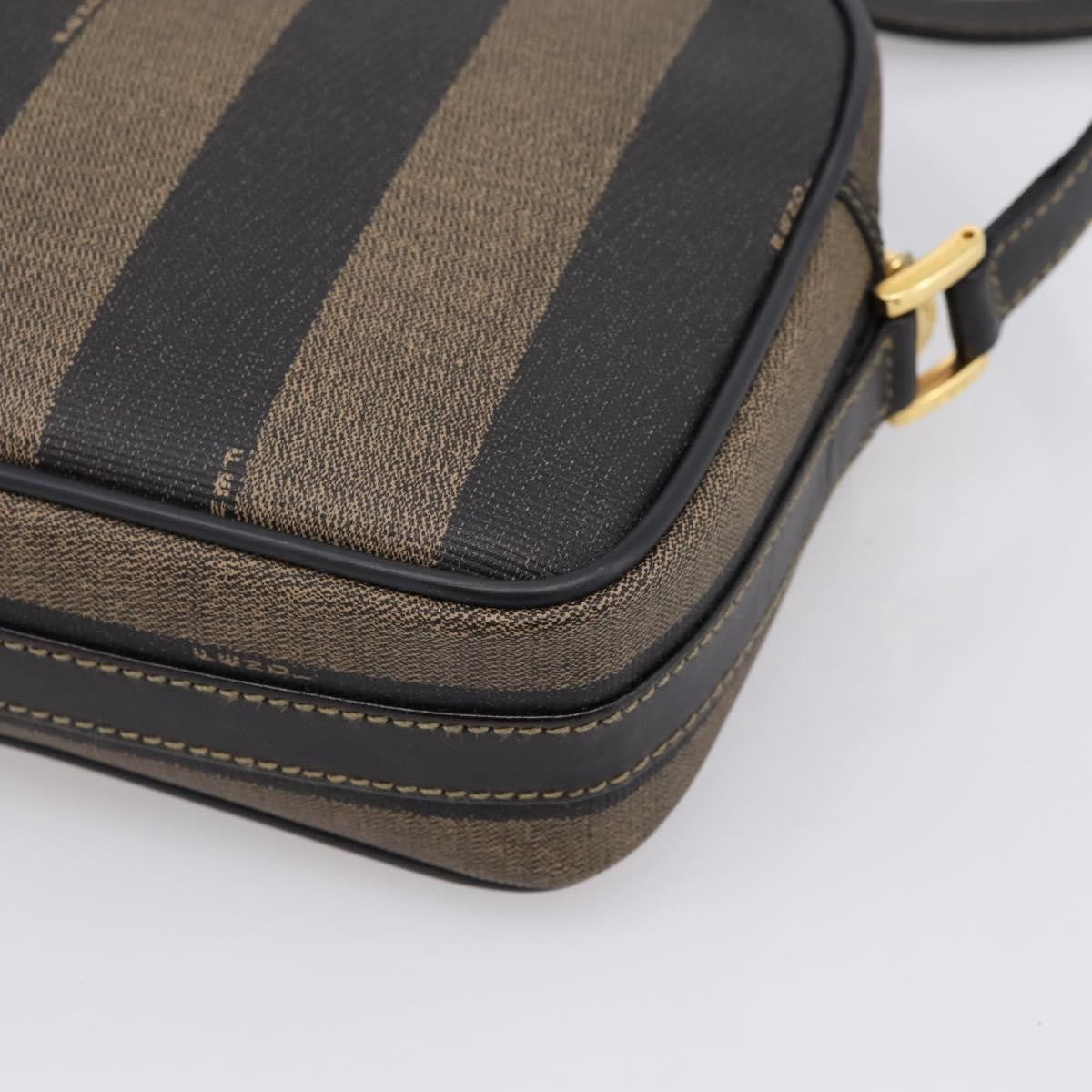 Fendi Vintage Pequin Front Pocket Coated Canvas Brown Canvas Crossbody Bag Bag (Pre-Owned)