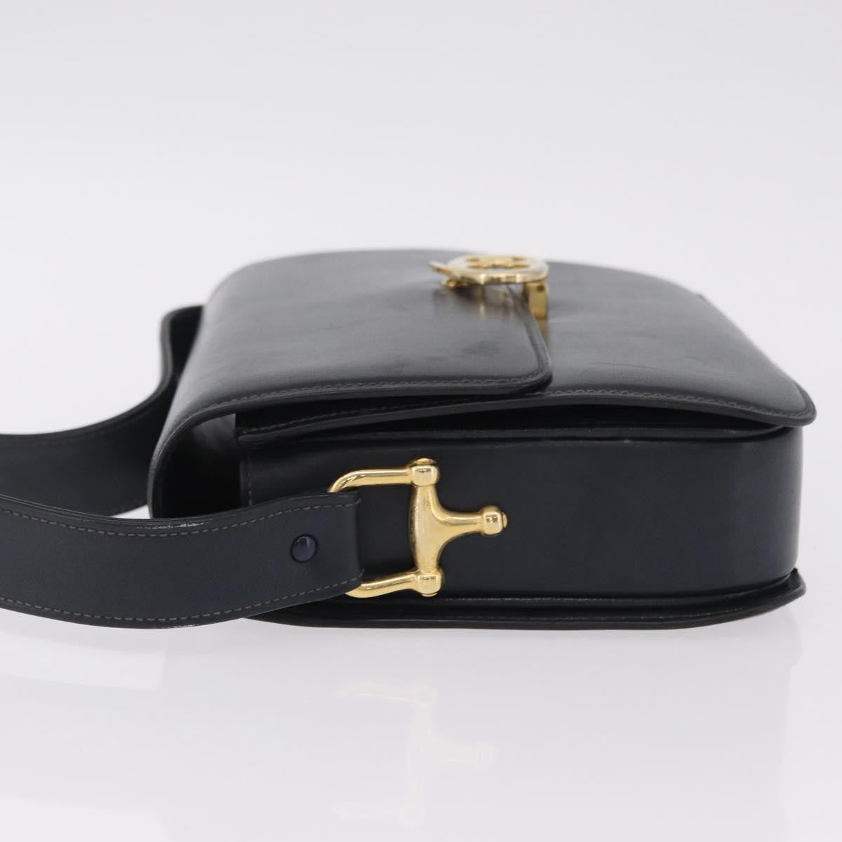 Celine Shoulder Leather Navy Leather Shoulder Bag Bag (Pre-Owned)