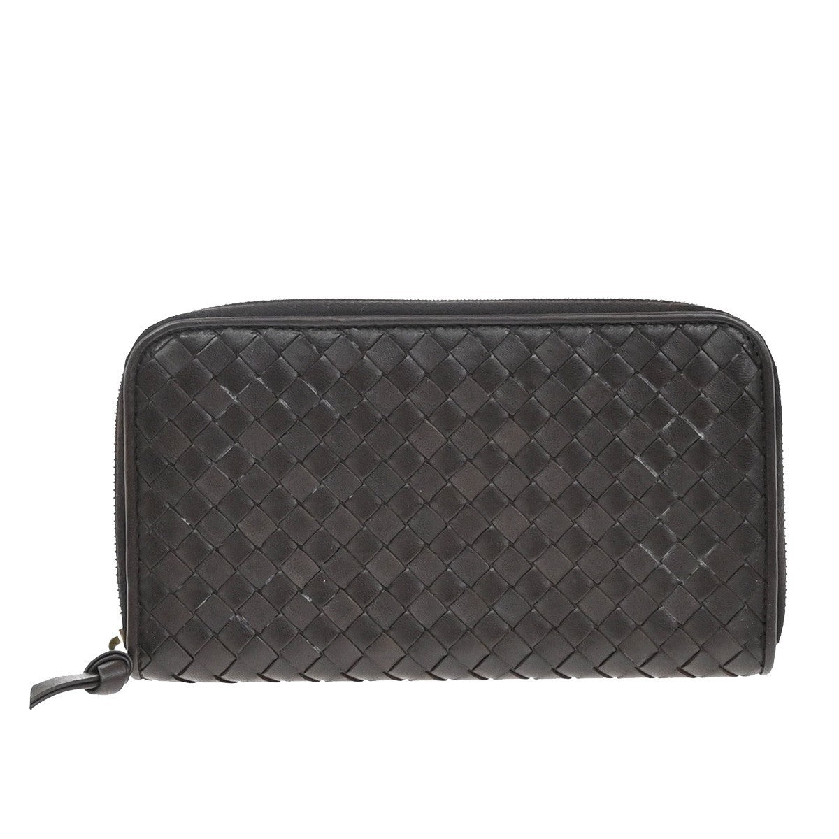 Bottega Veneta Intrecciato Long Zip Leather Brown Leather Wallets Accessory (Pre-Owned)