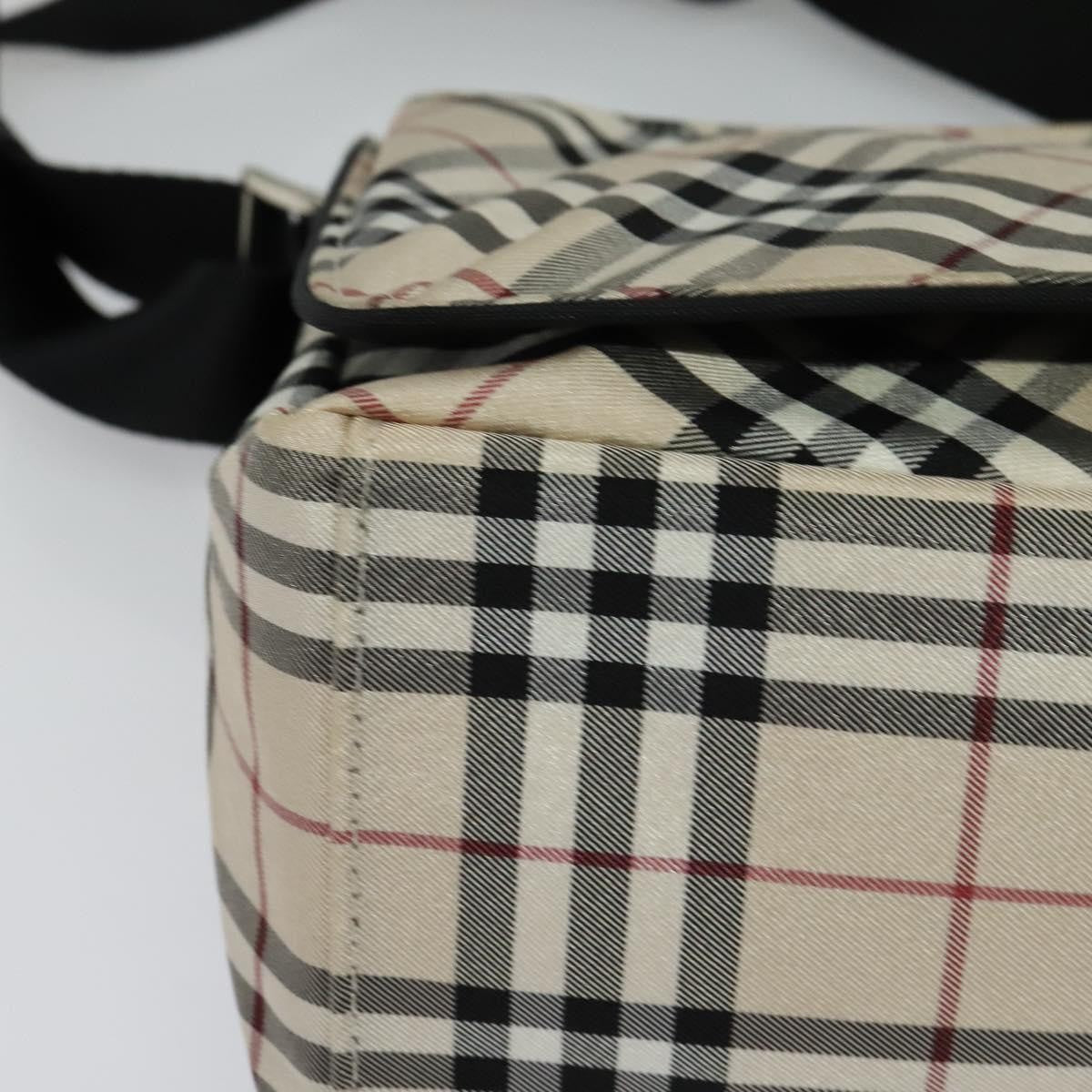Burberry Nova Check Blue Label Nylon Beige Nylon Shoulder Bag Bag (Pre-Owned)