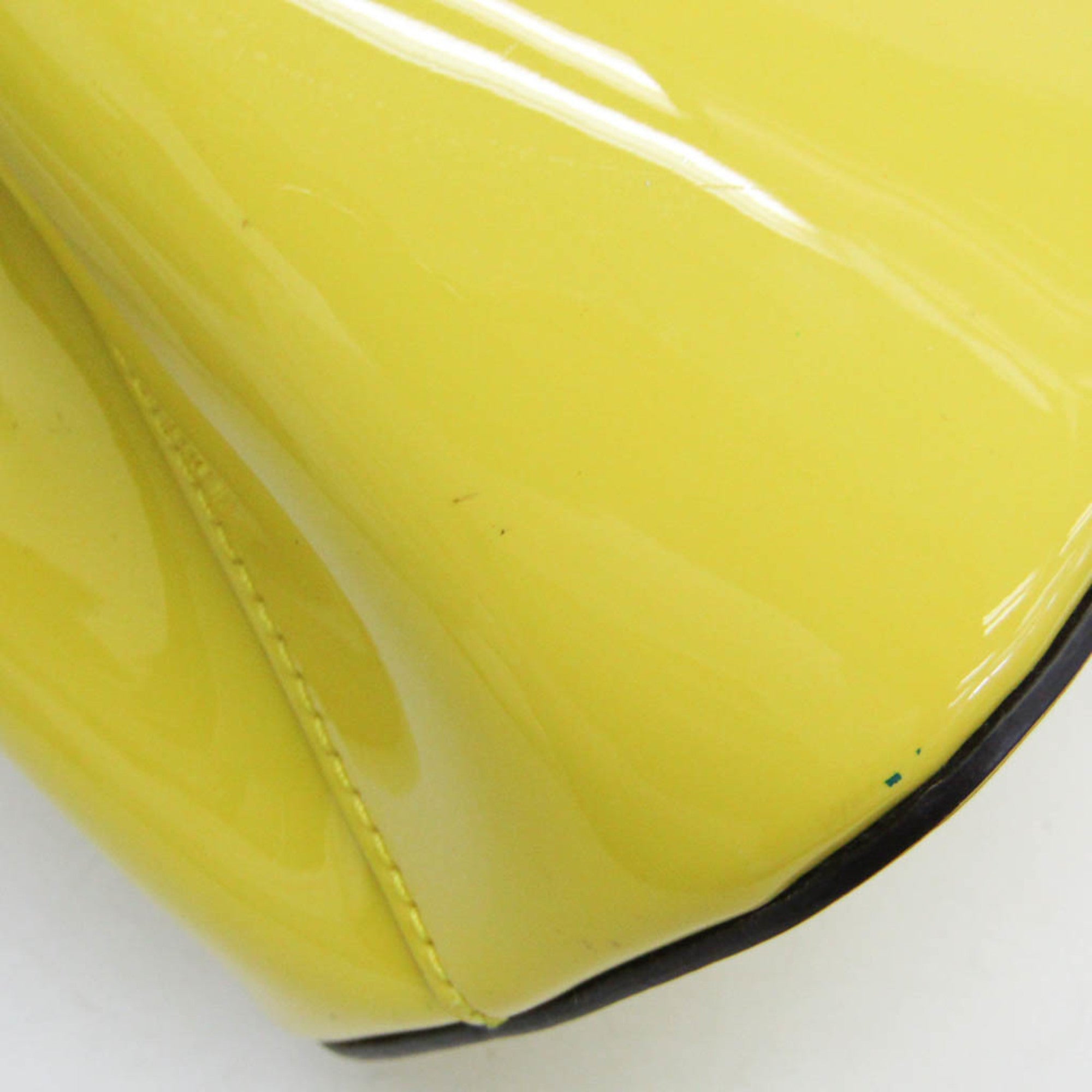 Gucci Bright Bit Convertible Tote Patent Leather Yellow Patent_Leather Handbag (Pre-Owned)