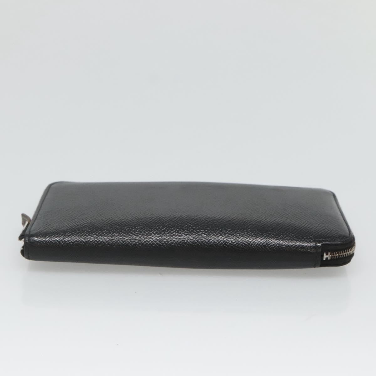 Hermes Azap Zip Around Silk'in Epsom Black Leather Wallets Accessory (Pre-Owned)