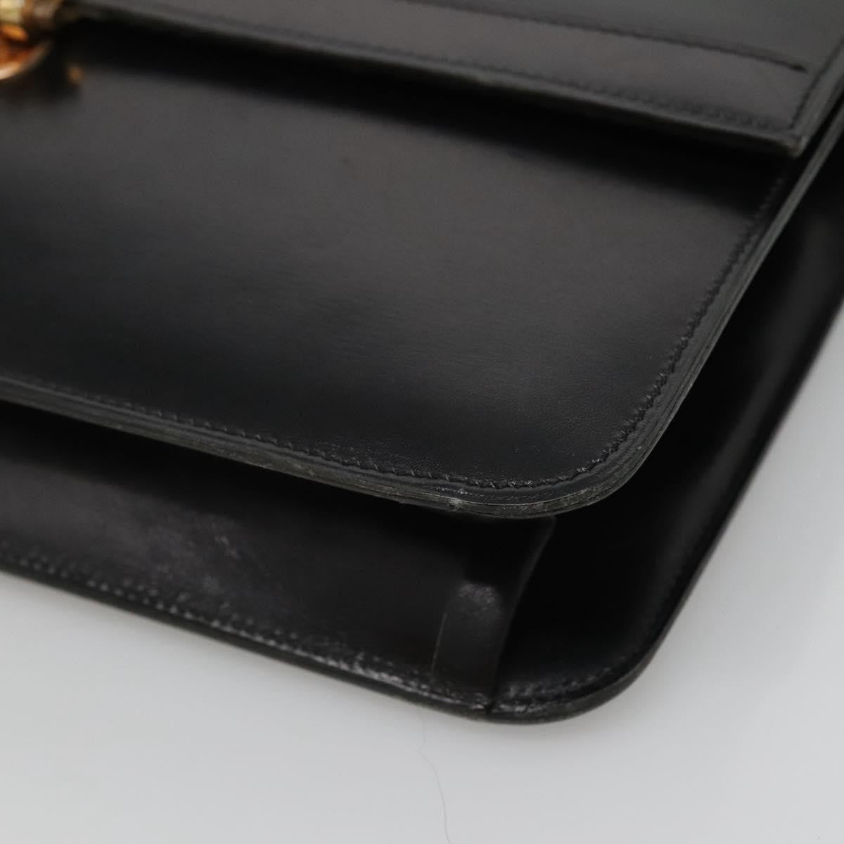 Christian Dior Shoulder Leather Black Leather Shoulder Bag Bag (Pre-Owned)