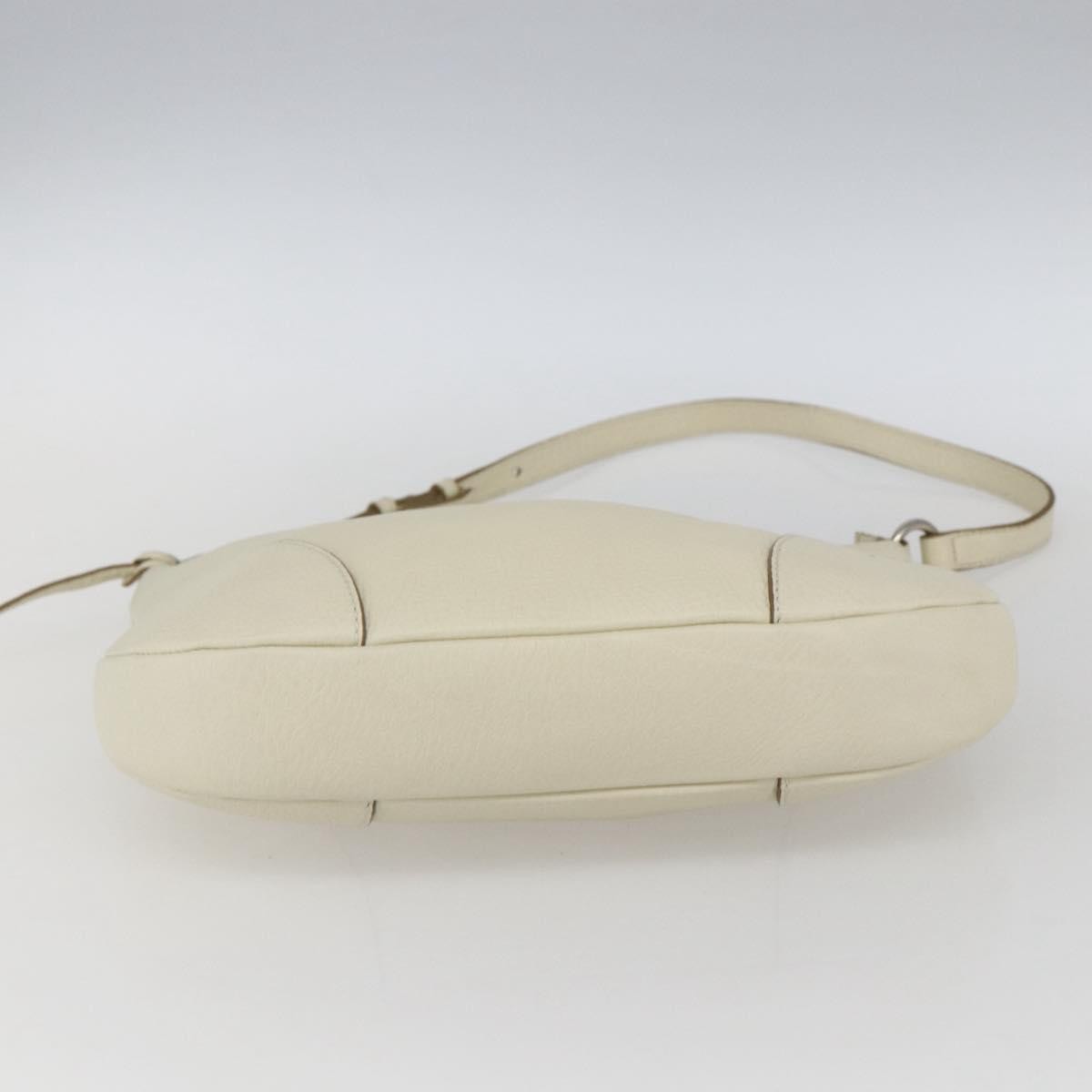 Salvatore Ferragamo Gancini Leather White Leather Shoulder Bag Bag (Pre-Owned)