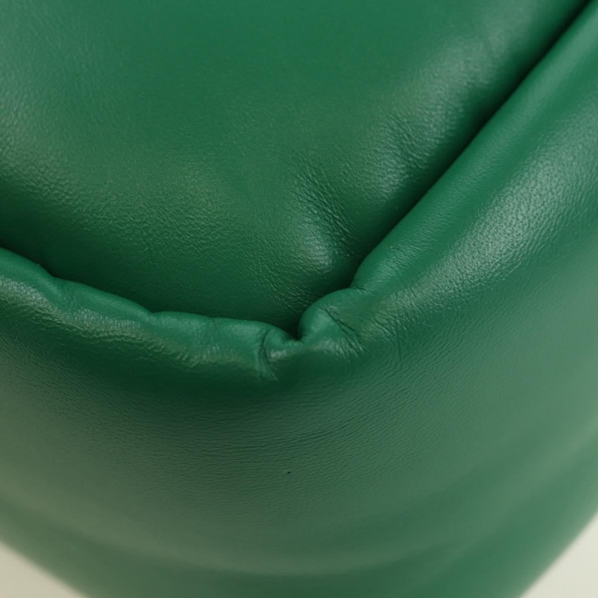 Prada Padded Soft Tote Leather Green Leather Handbag (Pre-Owned)