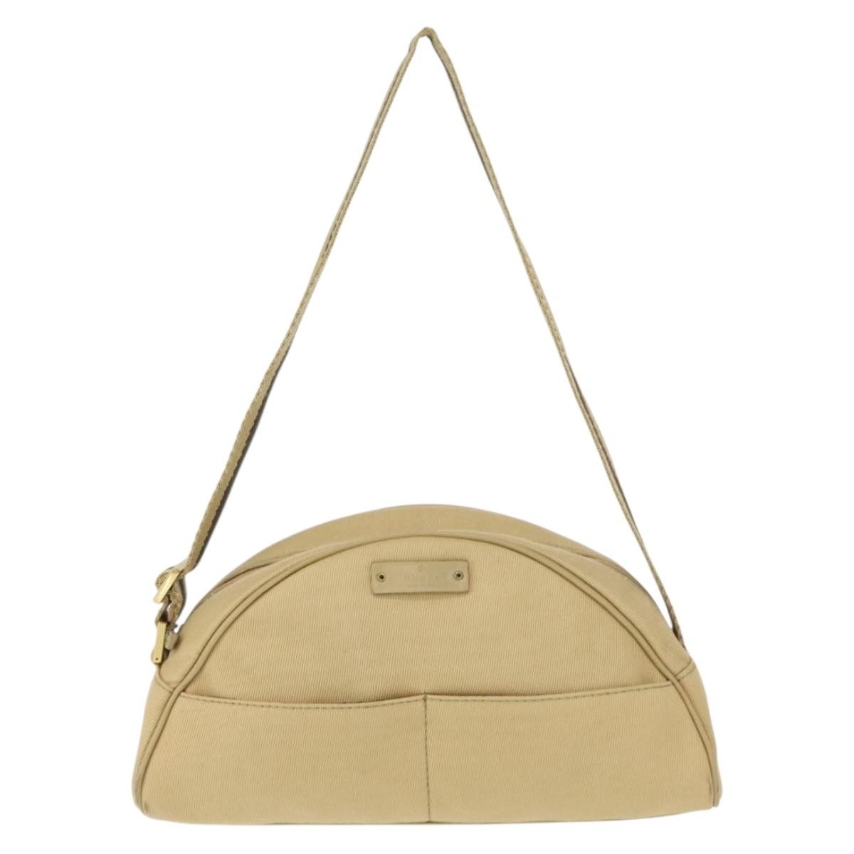 Gucci Vintage Canvas Beige Canvas Shoulder Bag Bag (Pre-Owned)