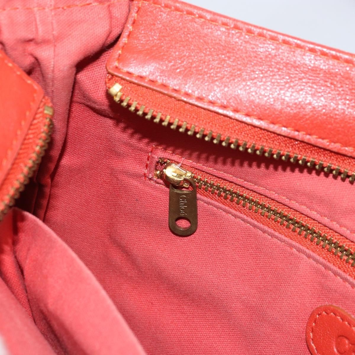 Chloe Vintage Leather Orange Leather Shoulder Bag Bag (Pre-Owned)