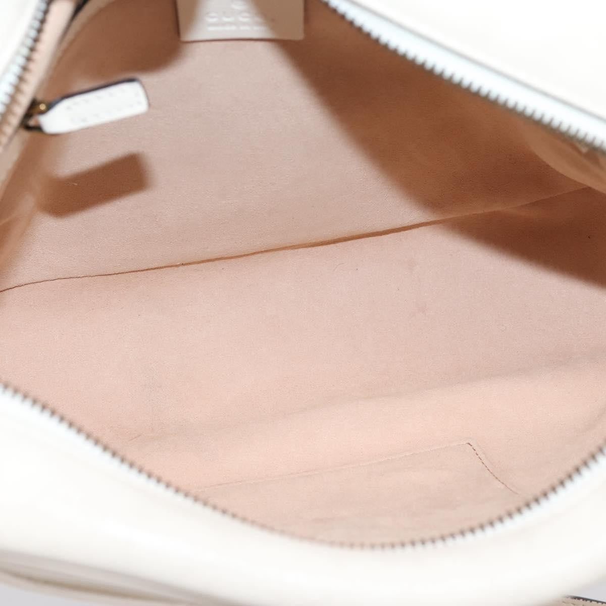 Gucci Gg Marmont Multi-Use Matelasse Leather White Leather Handbag (Pre-Owned)