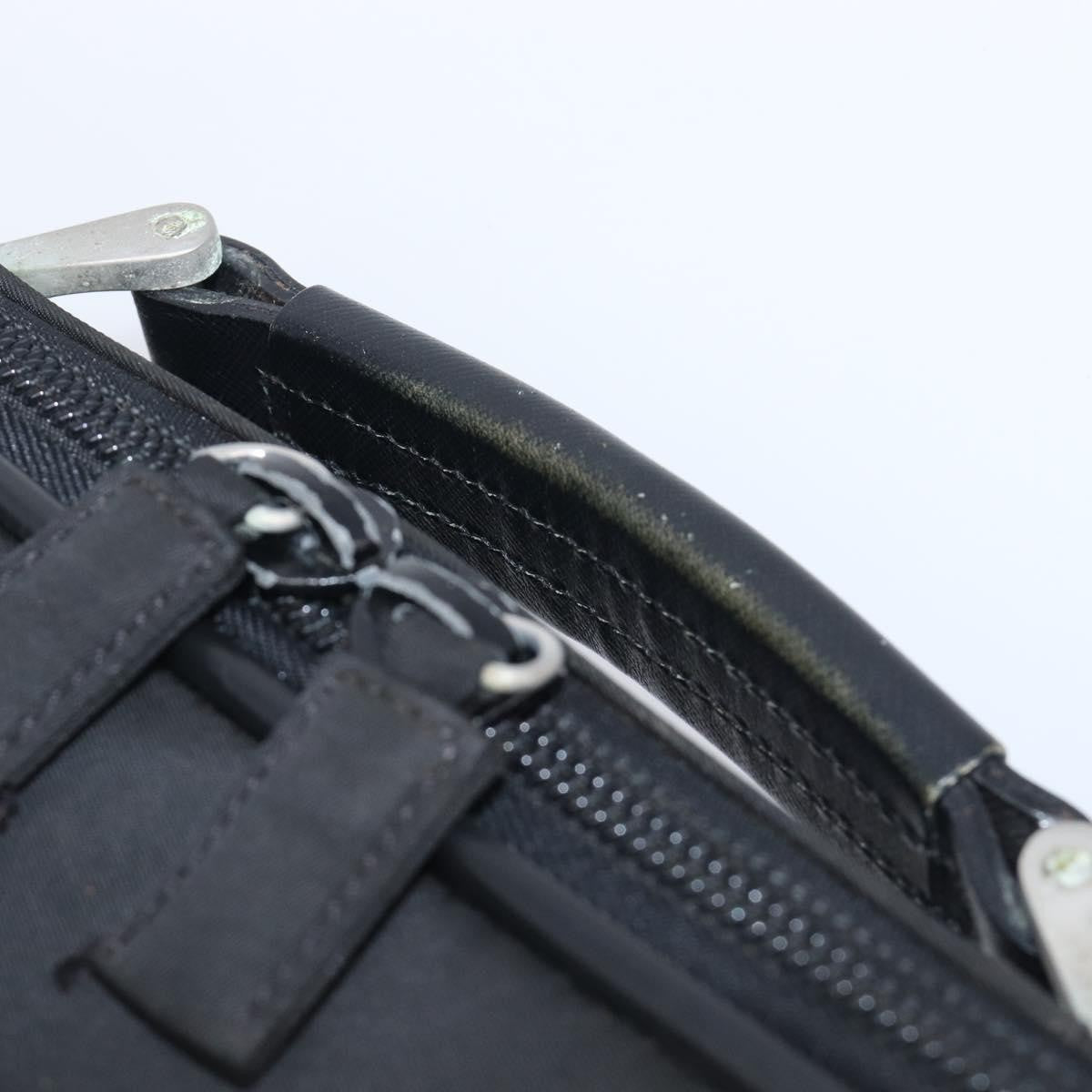 Prada Briefcase Tessuto And Saffiano Leather Black Nylon Briefcase Bag (Pre-Owned)