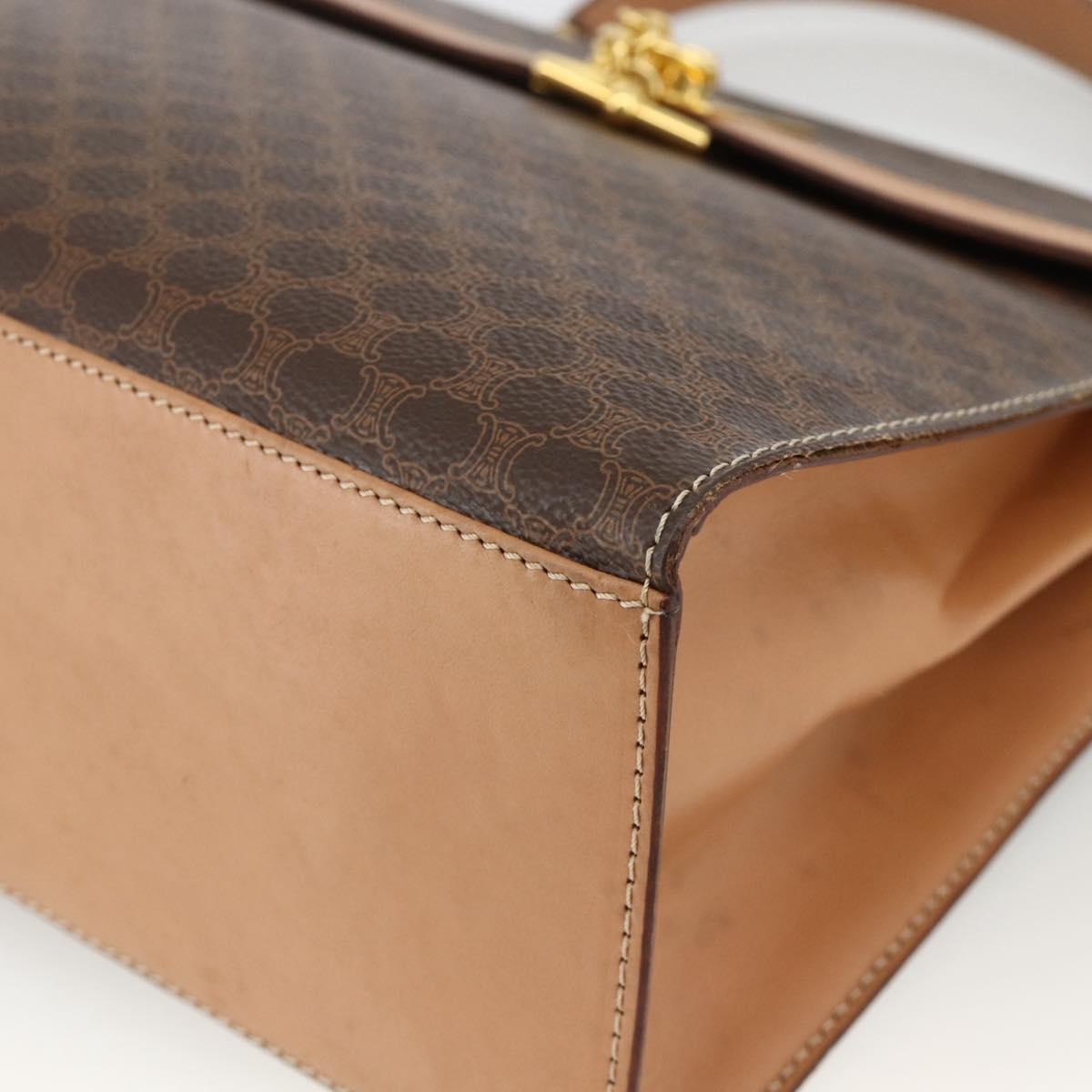 Celine Vintage Handbag Toile Céline Brown Canvas Handbag (Pre-Owned)