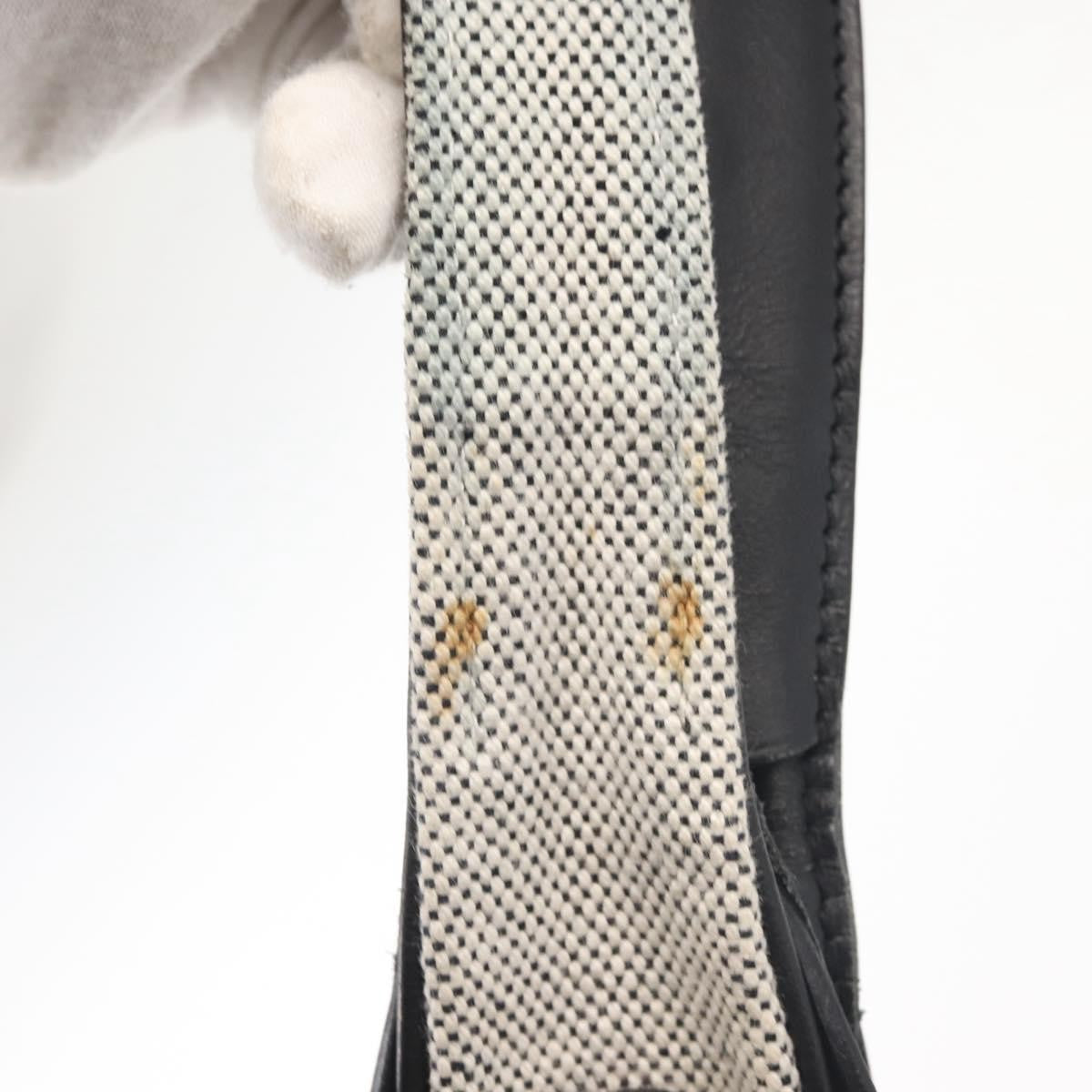 Hermes Sac Luco Canvas With Leather Gray Canvas Handbag (Pre-Owned)