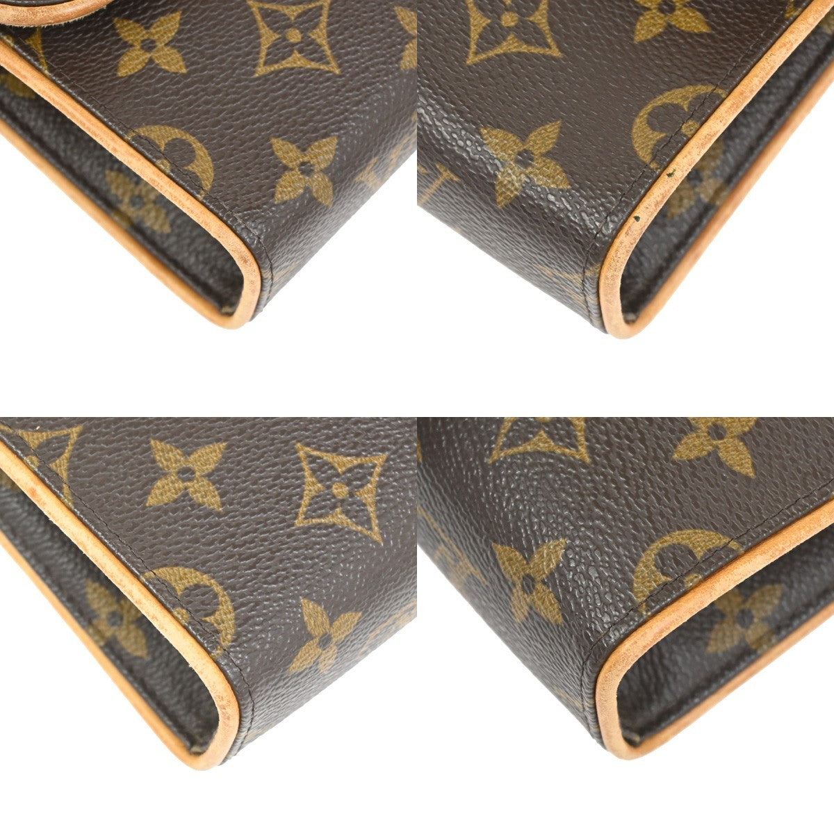 Louis Vuitton Florentine Waist Monogram Canvas Brown Leather Clutche & Pouche Bag (Pre-Owned)