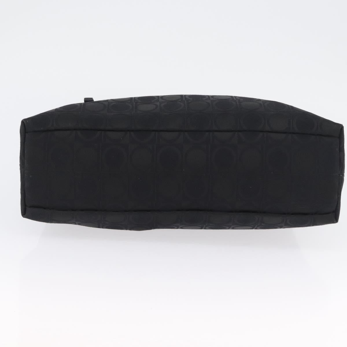 Salvatore Ferragamo Gancini Tote Gancini Canvas Black Canvas Tote Bag Bag (Pre-Owned)