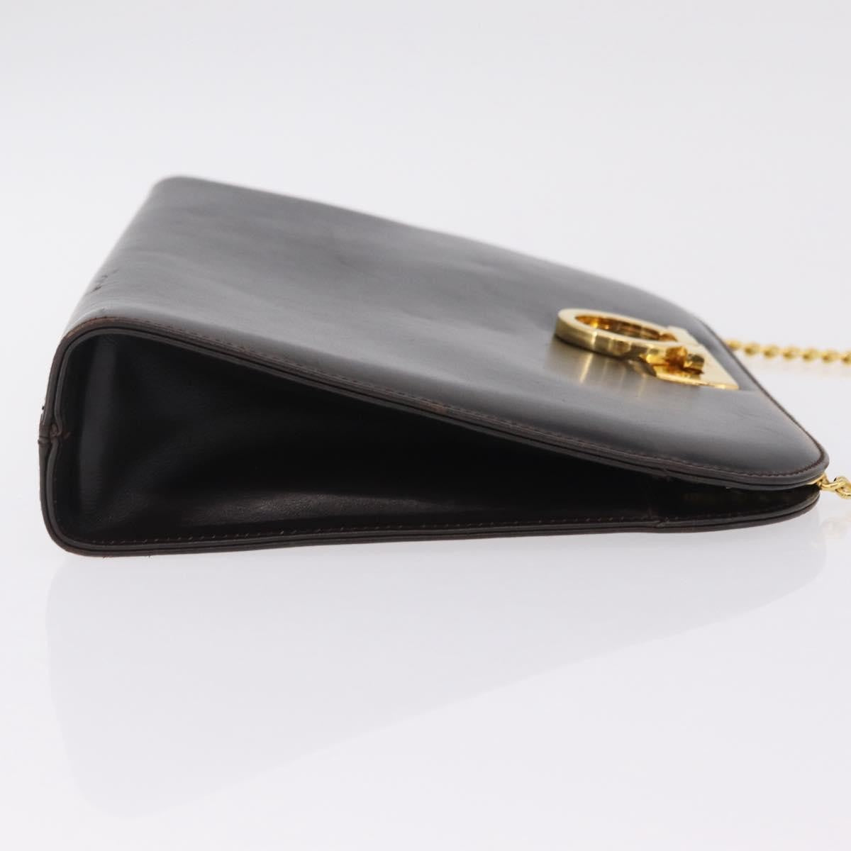 Salvatore Ferragamo Vintage Gancini Chain Leather Brown Leather Shoulder Bag Bag (Pre-Owned)