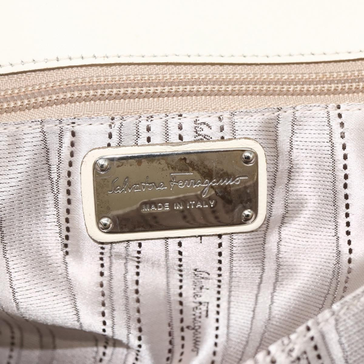 Salvatore Ferragamo Vintage Leather White Leather Handbag (Pre-Owned)