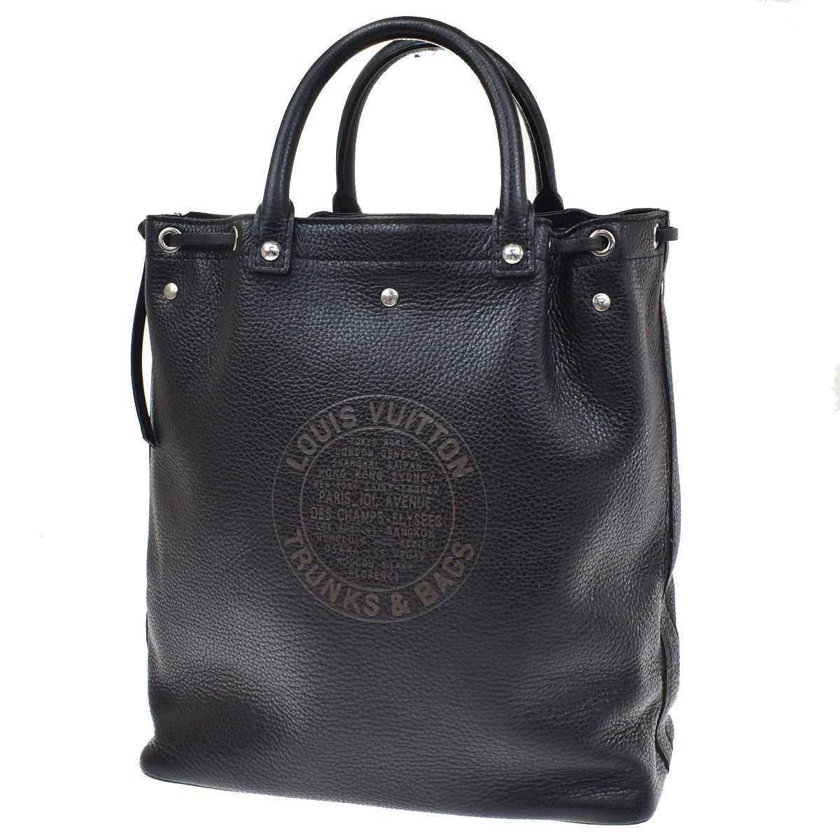 Louis Vuitton Trunks And Bags Shoe Tobago Leather Black Leather Handbag (Pre-Owned)