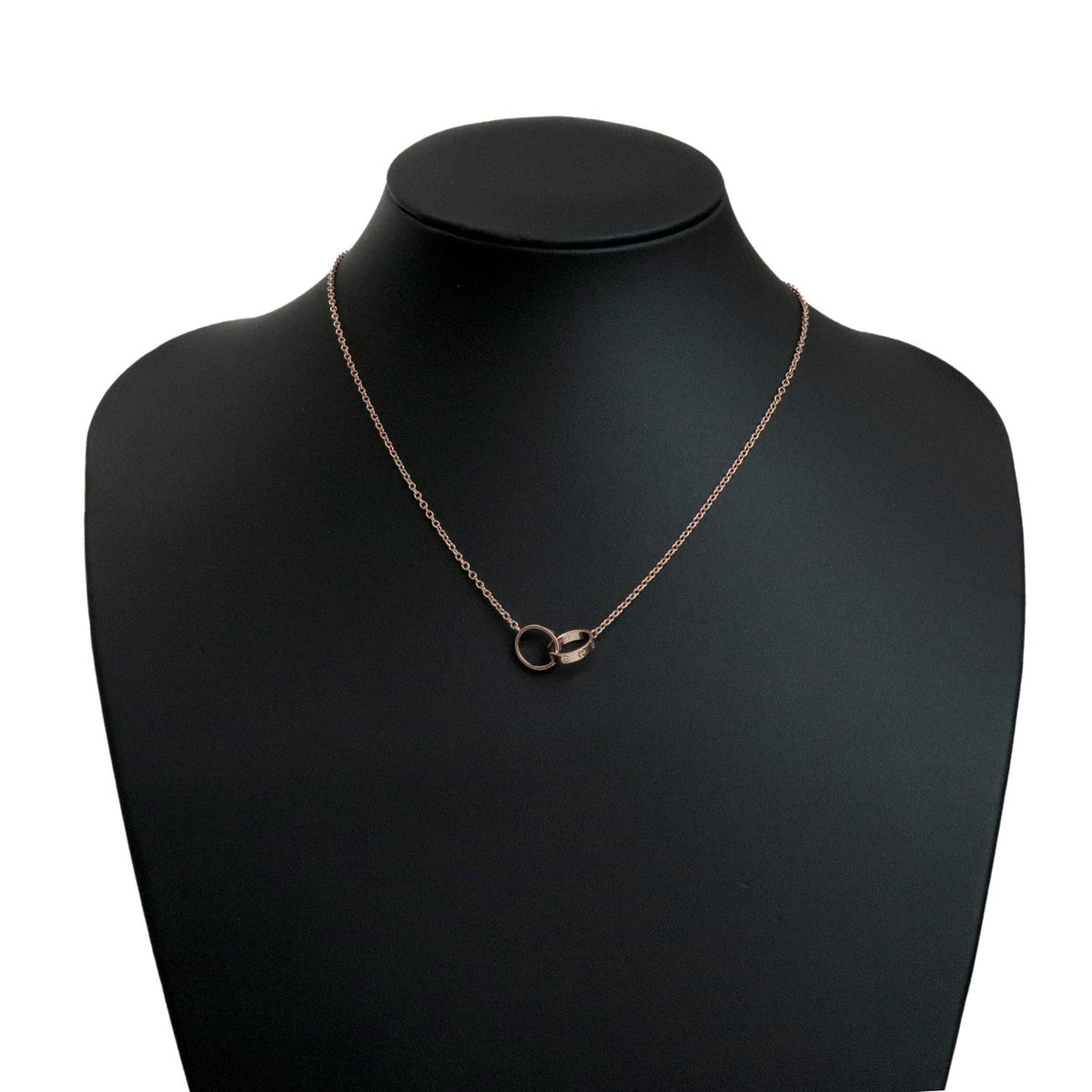 Cartier Love Interlocking 18K Rose Gold Pink Rose_Gold Necklace Jewelry (Pre-Owned)