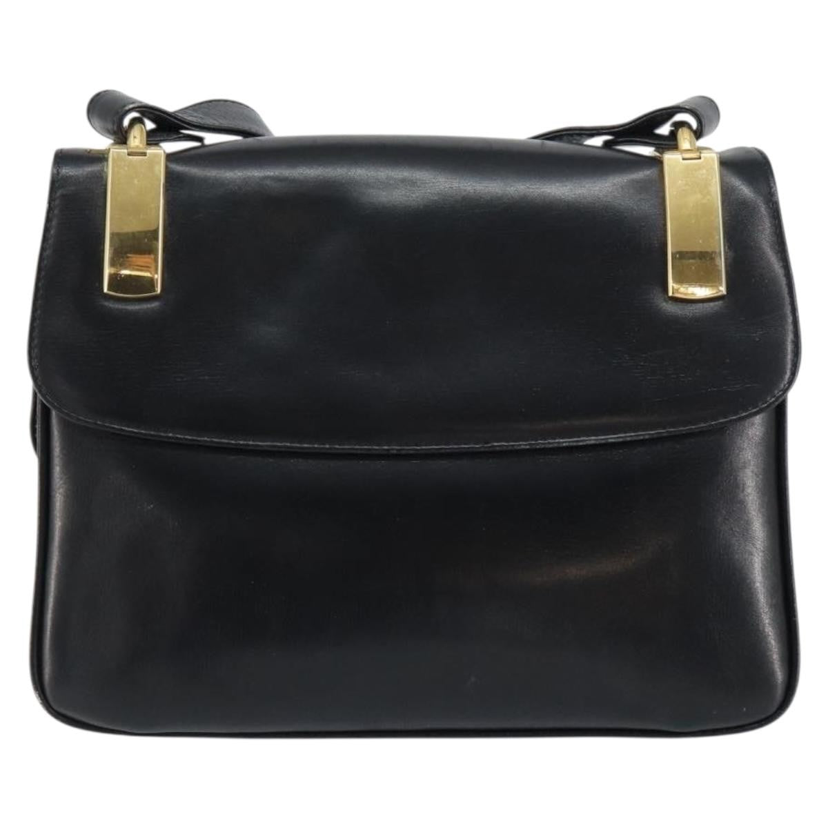 Celine Horse Carriage Leather Black Leather Shoulder Bag Bag (Pre-Owned)