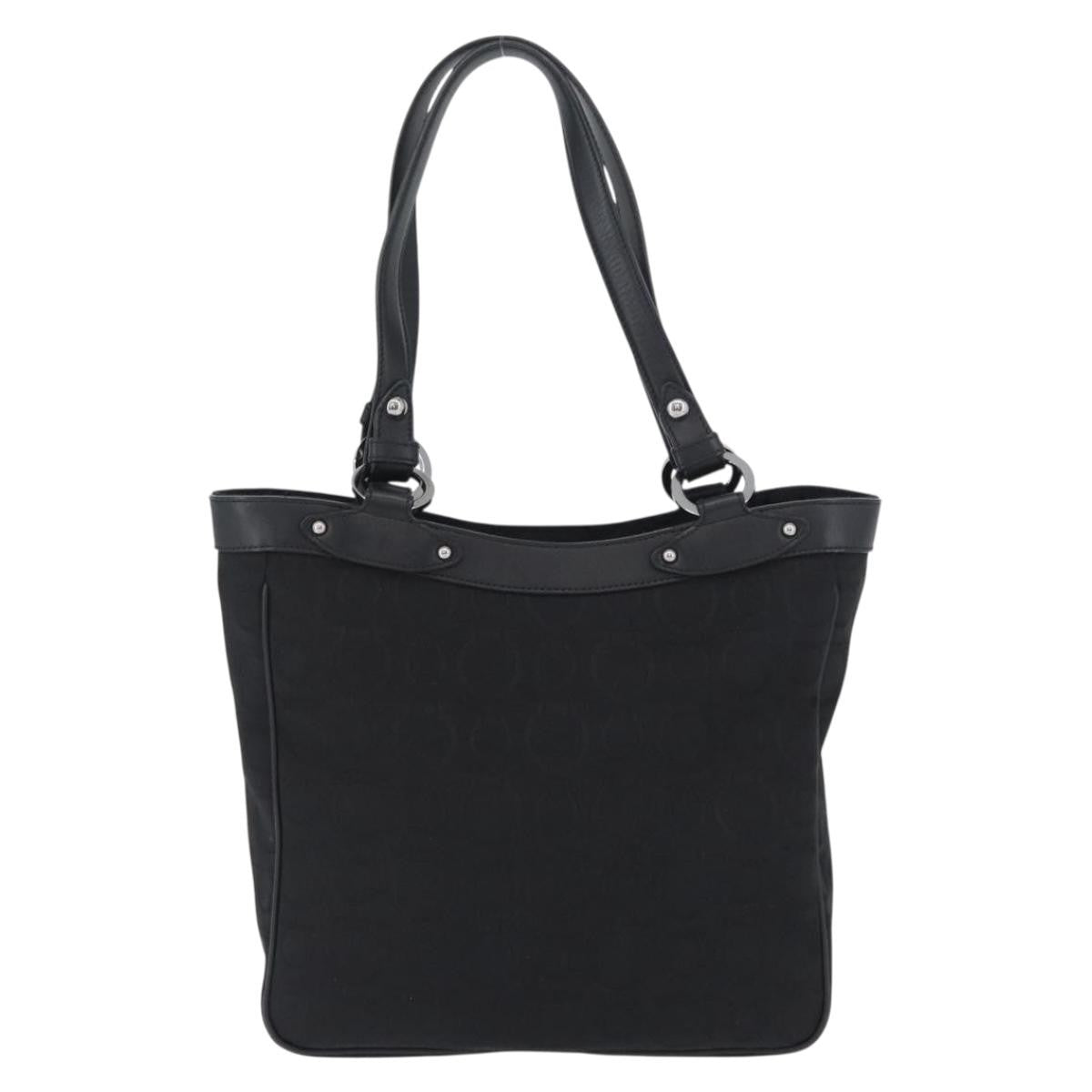 Salvatore Ferragamo Vintage Canvas Black Canvas Tote Bag Bag (Pre-Owned)