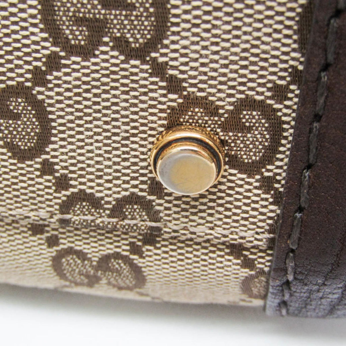 Gucci Gg Running Gg Canvas With Leather Beige Canvas Tote Bag Bag (Pre-Owned)