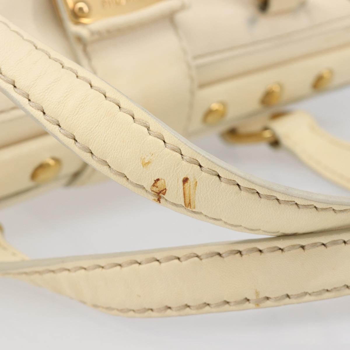 Miu Miu Beau Top Handle Leather Beige Leather Handbag (Pre-Owned)