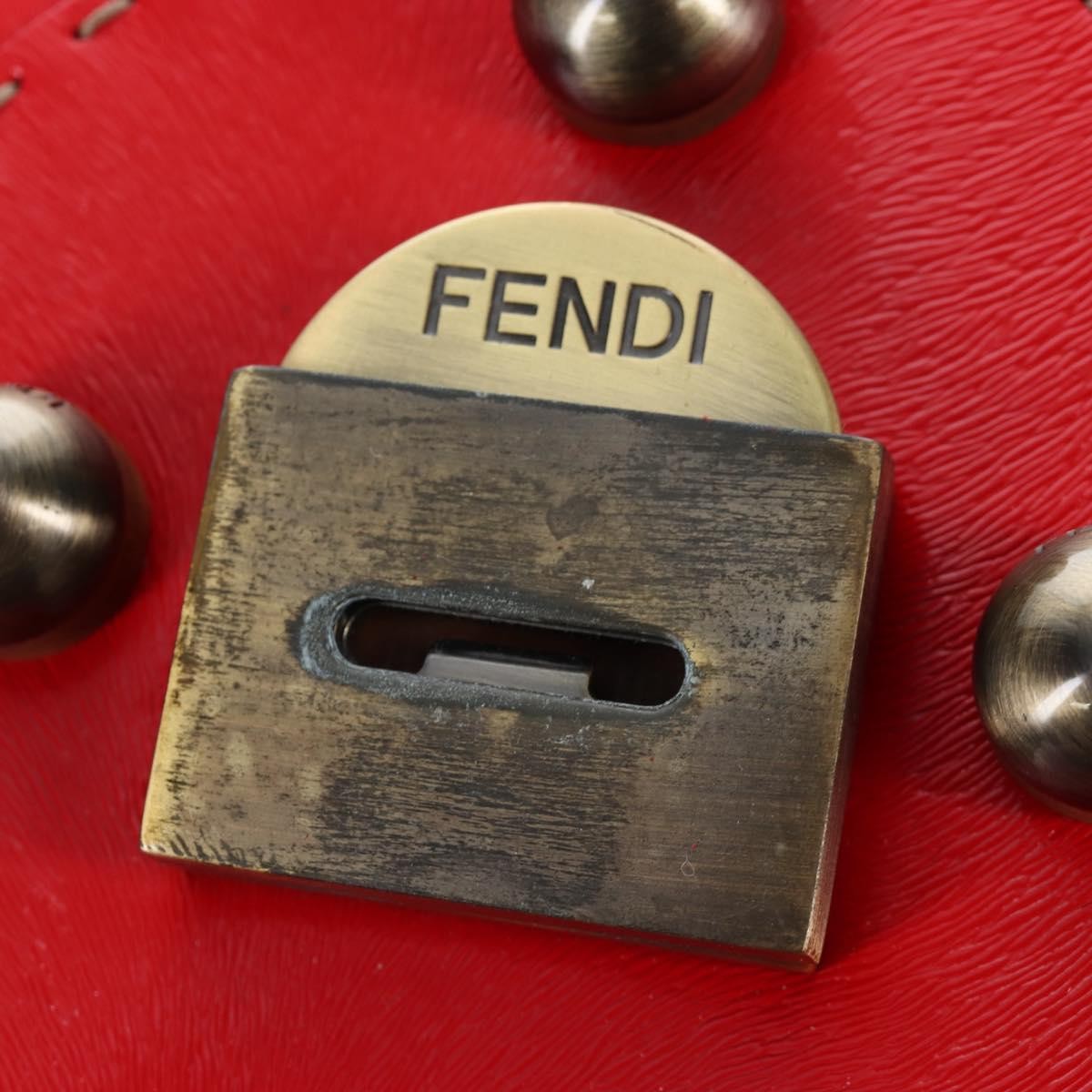 Fendi Secret Code F3 Convertible Satchel Textured Leather Red Leather Handbag (Pre-Owned)