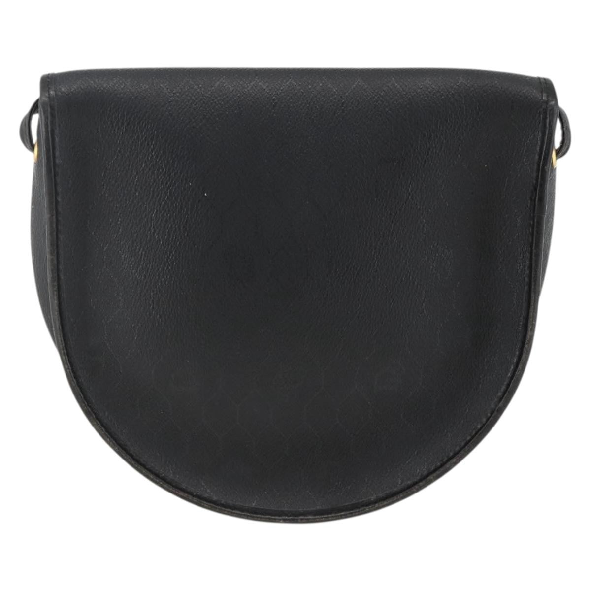 Christian Dior Vintage Honeycomb Flap Coated Canvas Black Canvas Shoulder Bag Bag (Pre-Owned)
