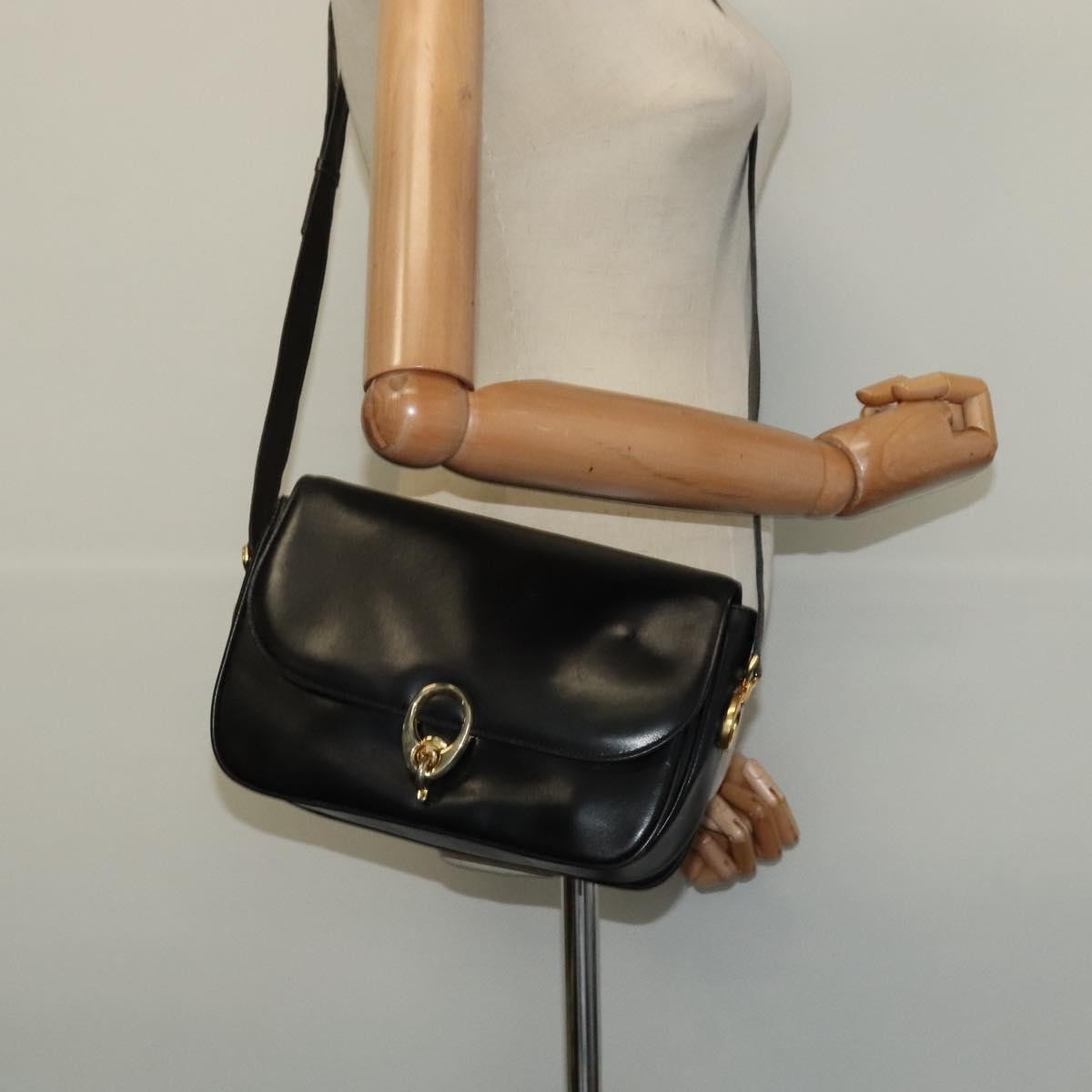 Celine Vintage Leather Black Leather Shoulder Bag Bag (Pre-Owned)