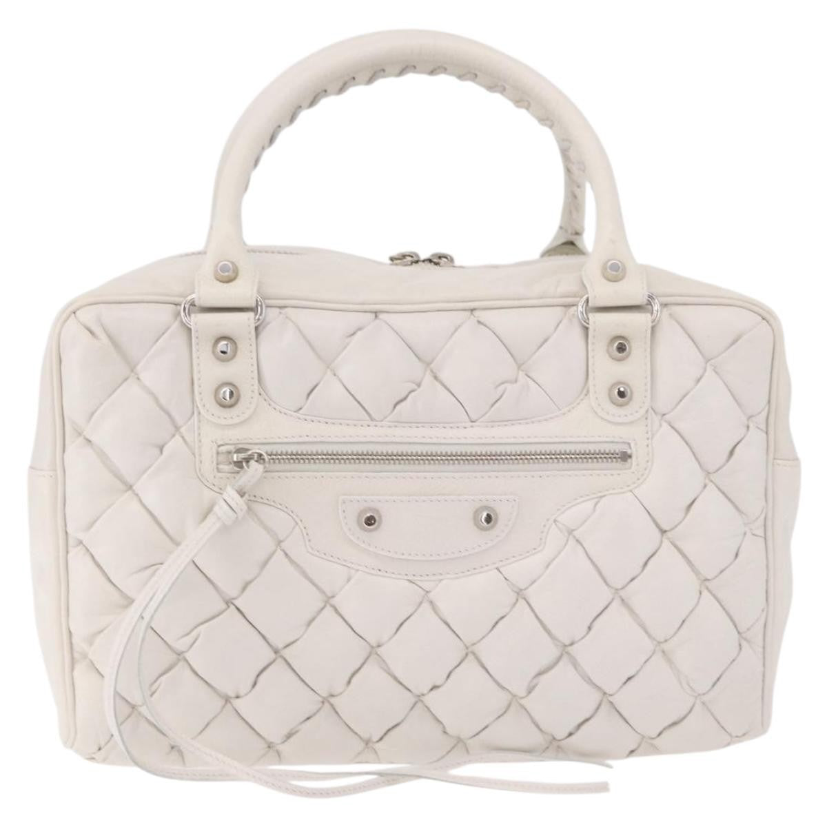 Balenciaga Matelasse Leather White Leather Handbag (Pre-Owned)