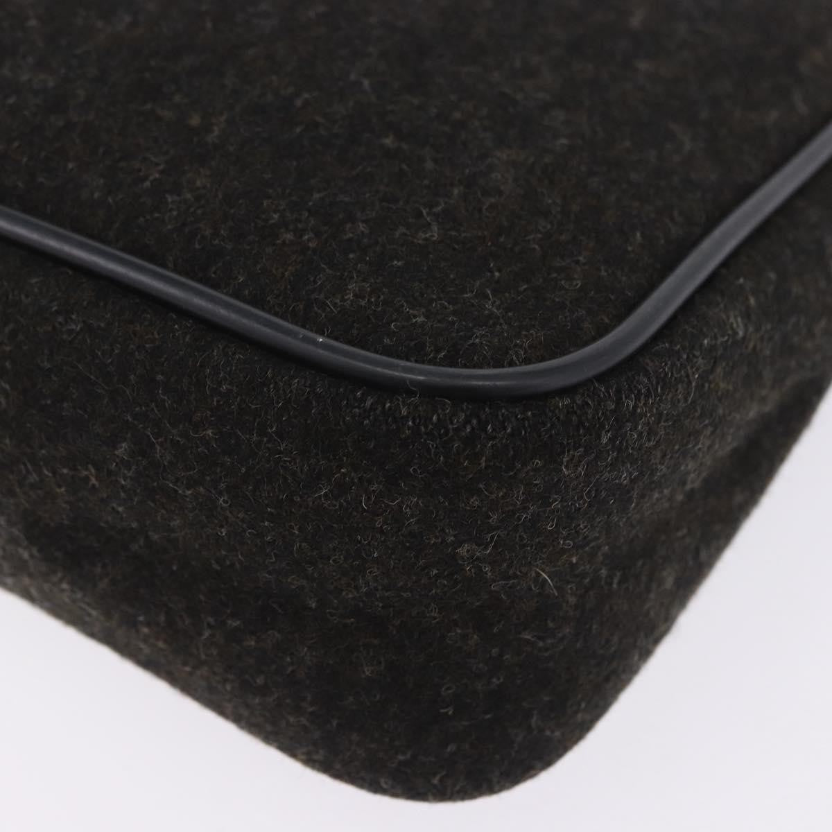Prada Vintage Wool Black Wool Handbag (Pre-Owned)