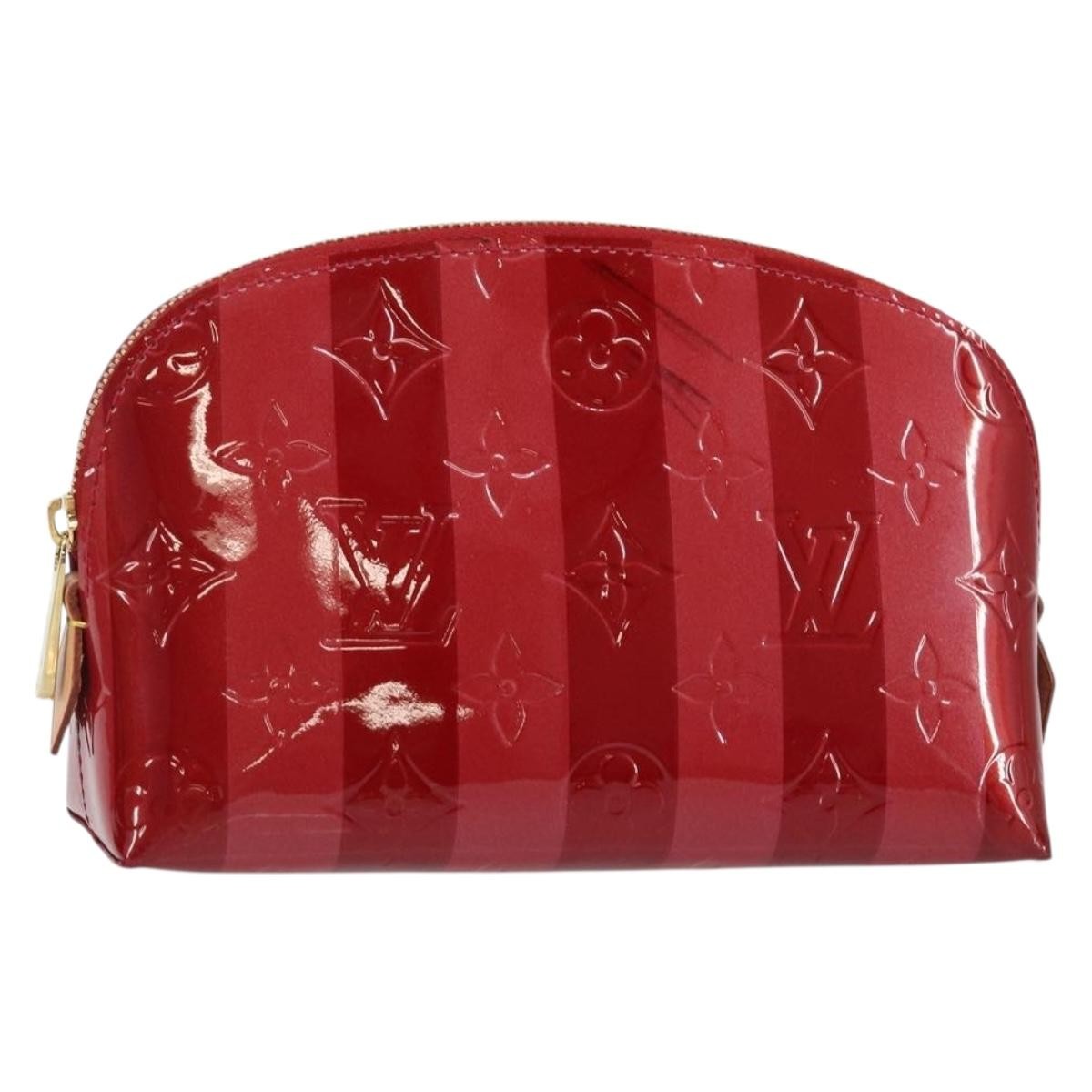 Louis Vuitton Cosmetic Limited Edition Monogram Vernis Rayures Red Patent_Leather Bag (Pre-Owned)