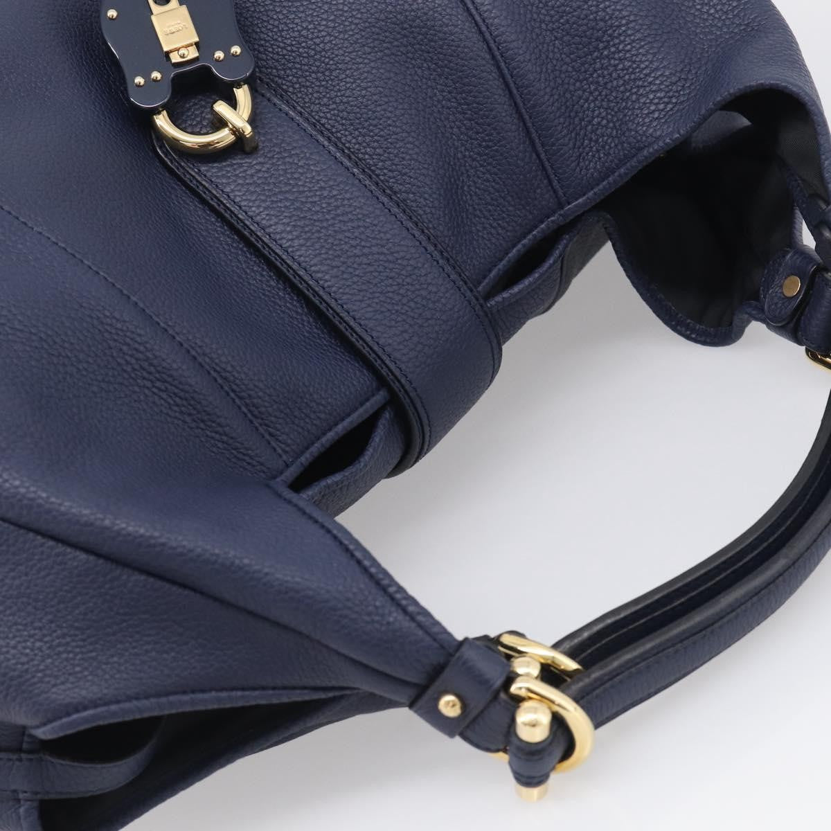 Loewe Calle Hobo Leather Navy Leather Shoulder Bag Bag (Pre-Owned)