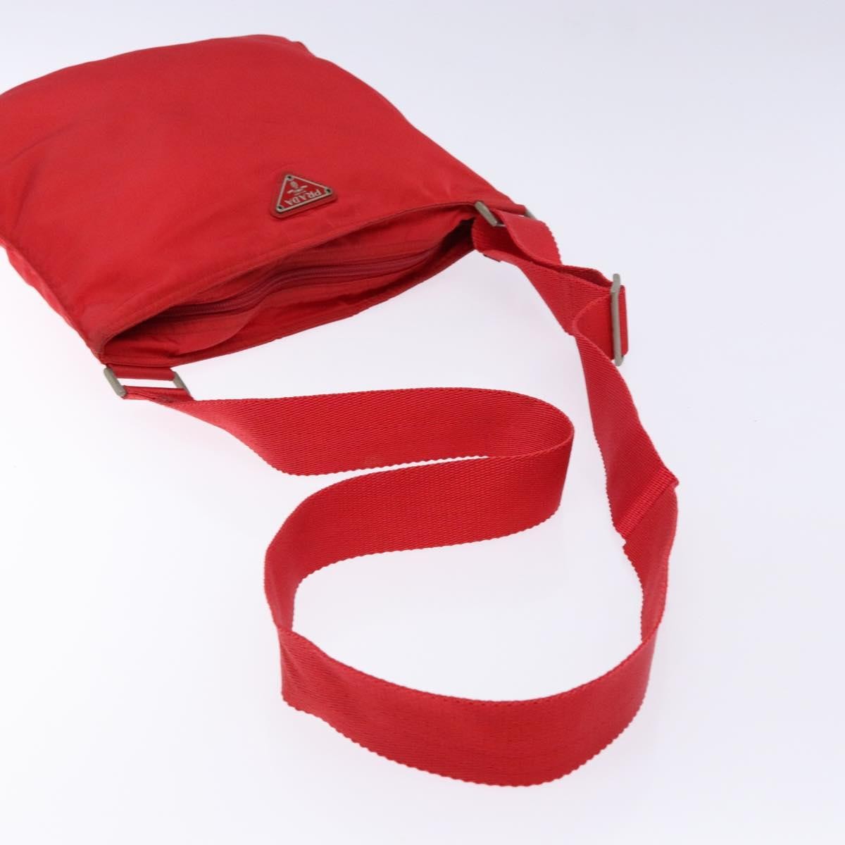 Prada Flat Messenger Tessuto Red Nylon Bag (Pre-Owned)