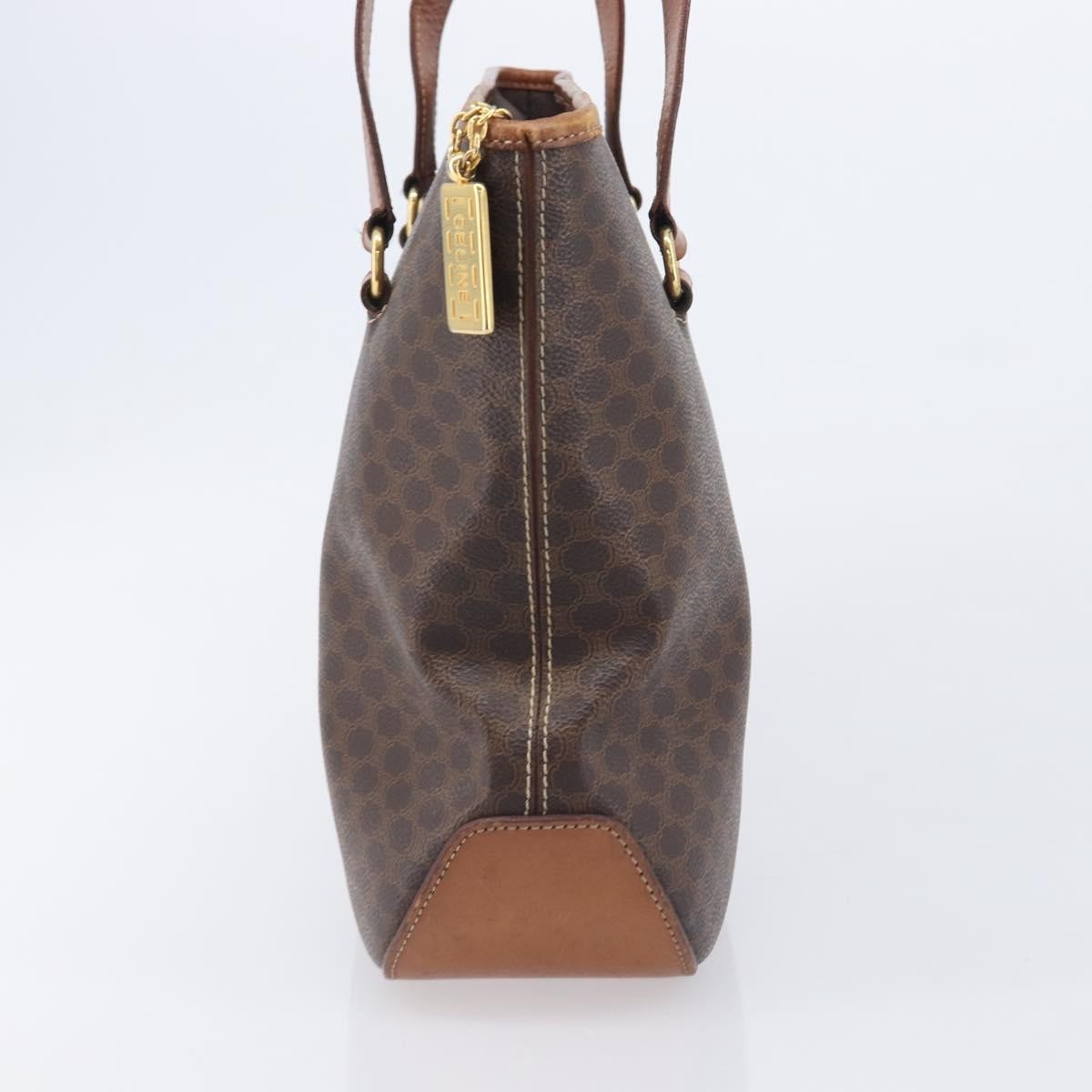 Celine Macadam Shoulder Leather Brown Canvas Crossbody Bag Bag (Pre-Owned)