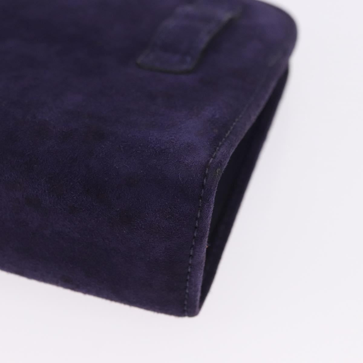 Salvatore Ferragamo Vintage Gancini Chain Suede Purple Suede Shoulder Bag Bag (Pre-Owned)