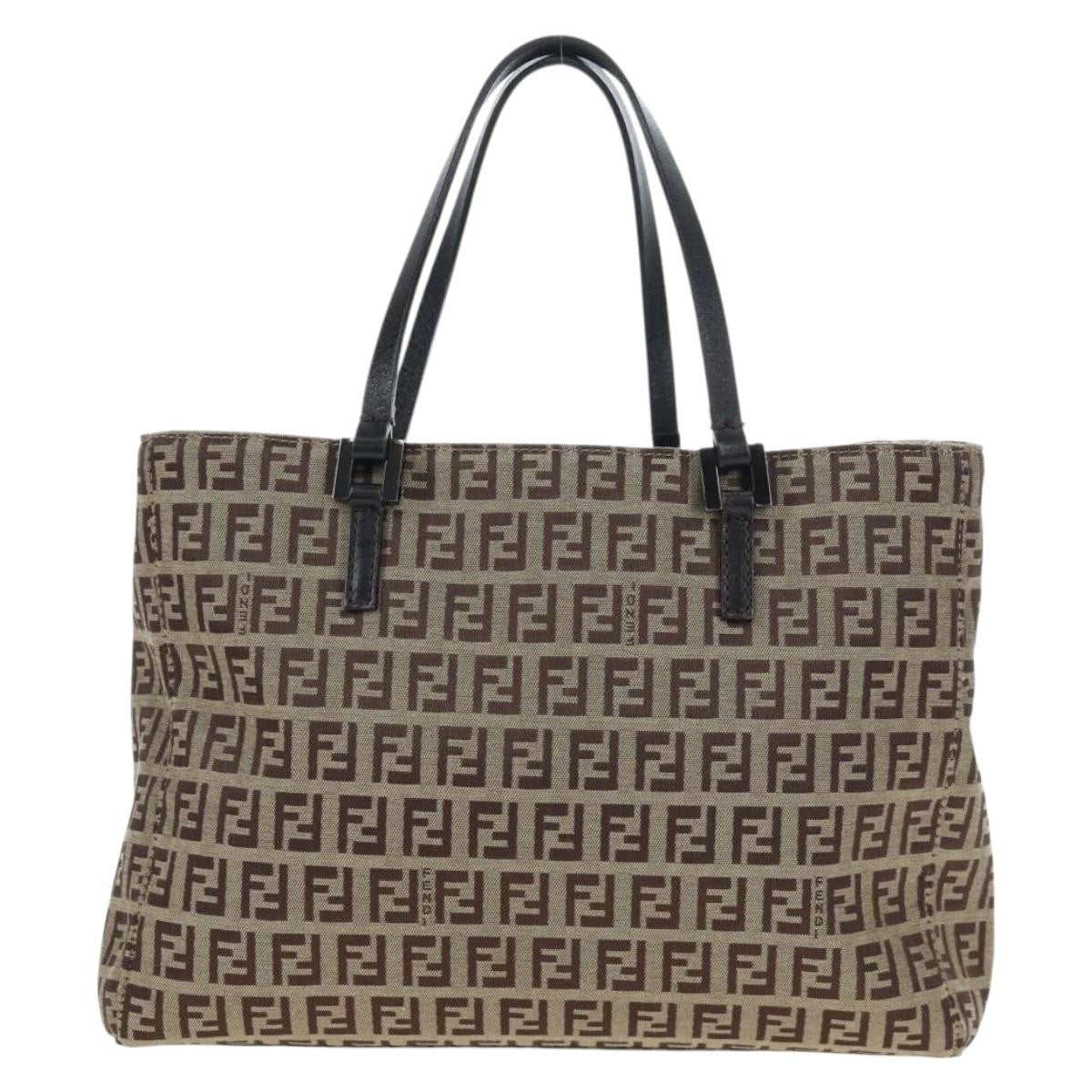 Fendi Vintage Shopping Tote Zucchino Canvas Beige Canvas Shoulder Bag Bag (Pre-Owned)
