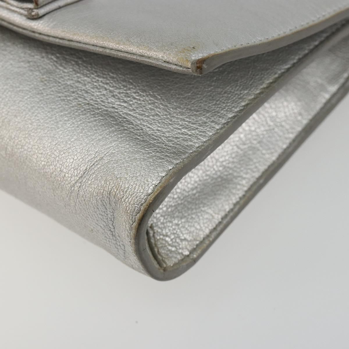 Salvatore Ferragamo Vara Chain Flap Leather Silver Leather Shoulder Bag Bag (Pre-Owned)