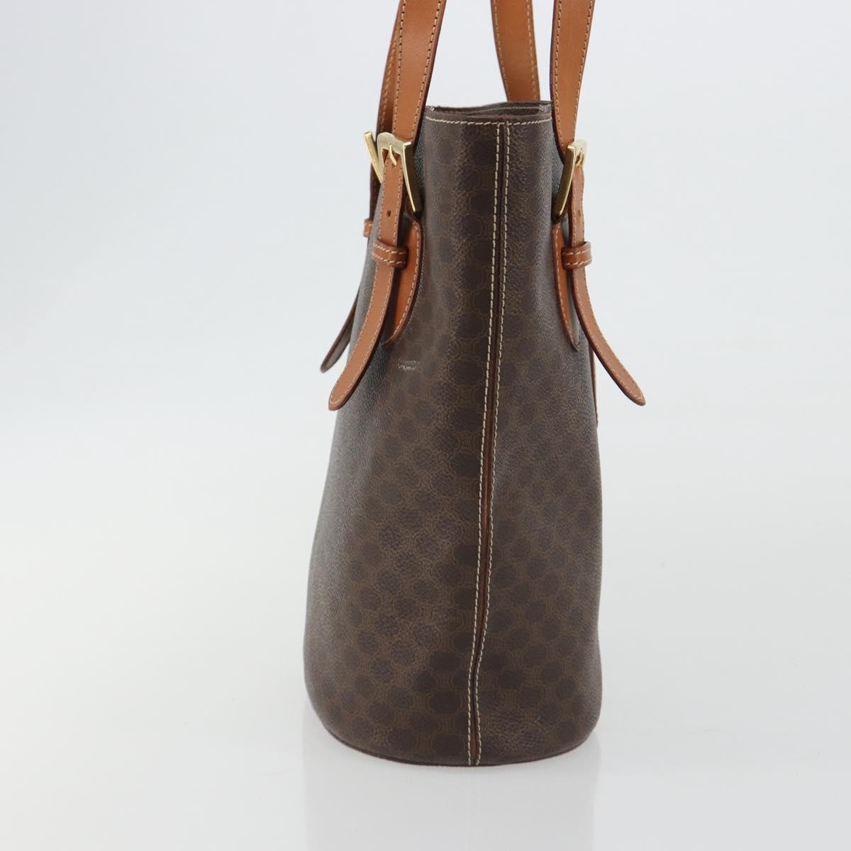 Celine Vintage Macadam Canvas Brown Canvas Tote Bag Bag (Pre-Owned)