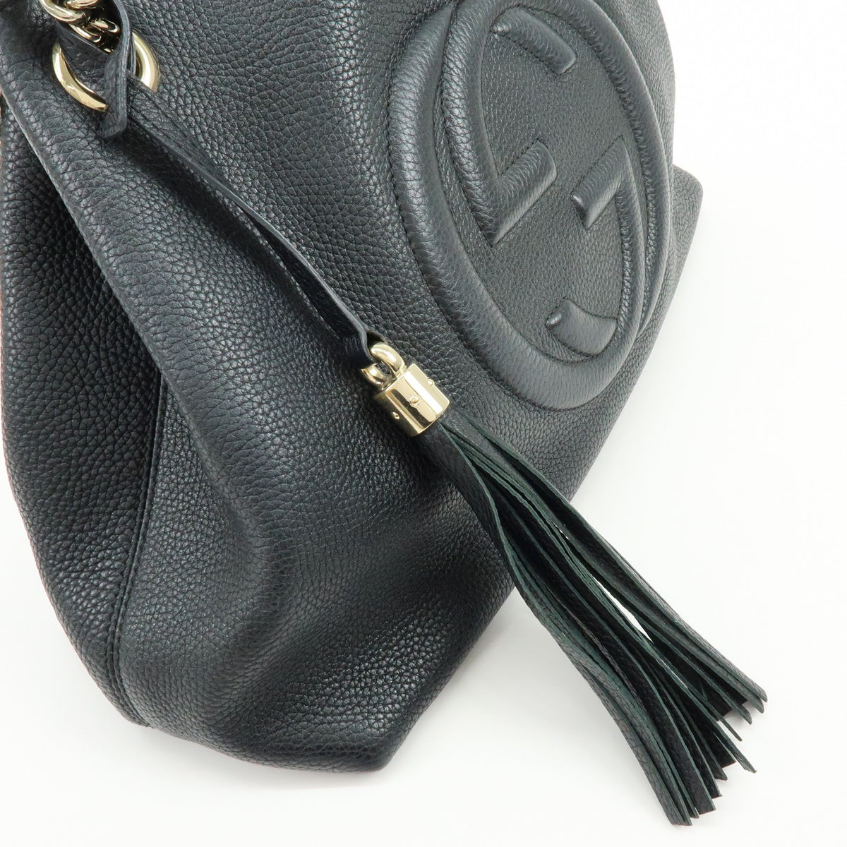 Gucci Soho Chain Strap Leather Black Leather Shoulder Bag Bag (Pre-Owned)