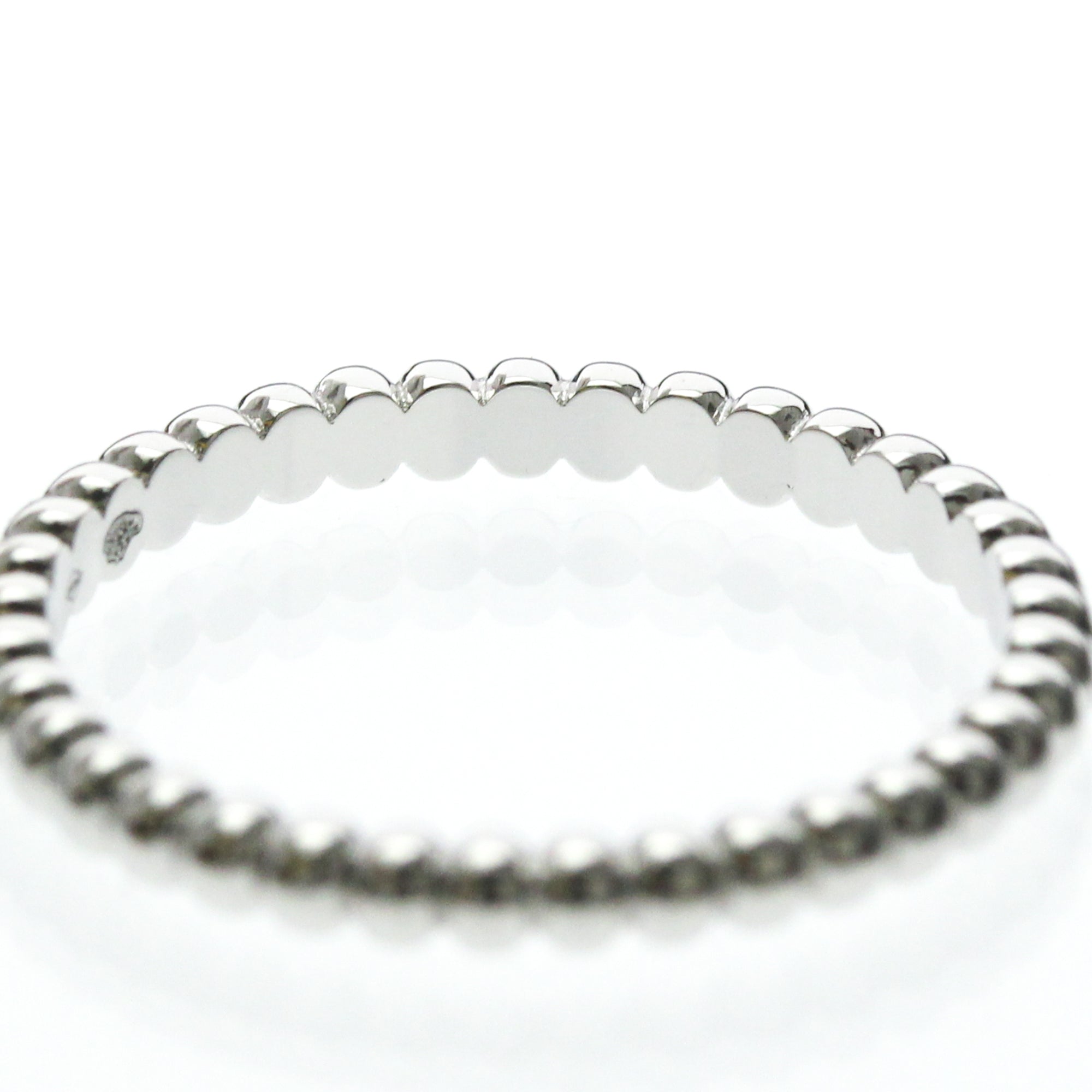 Van Cleef & Arpels Perlee 18K White Gold Silver White_Gold Ring Jewelry (Pre-Owned)