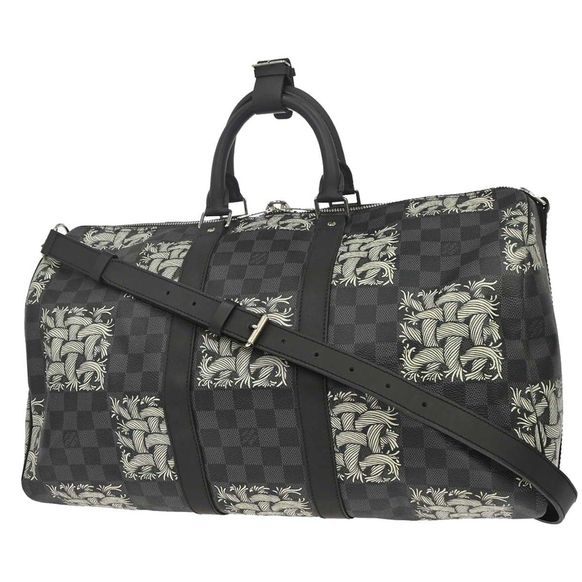 Louis Vuitton Keepall Bandouliere Limited Edition Nemeth Damier Graphite Black Canvas Travel Bag Bag (Pre-Owned)