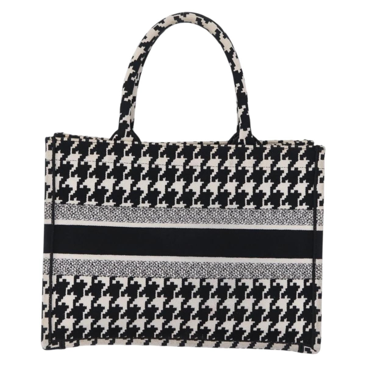 Christian Dior Book Houndstooth Canvas Black Canvas Tote Bag Bag (Pre-Owned)