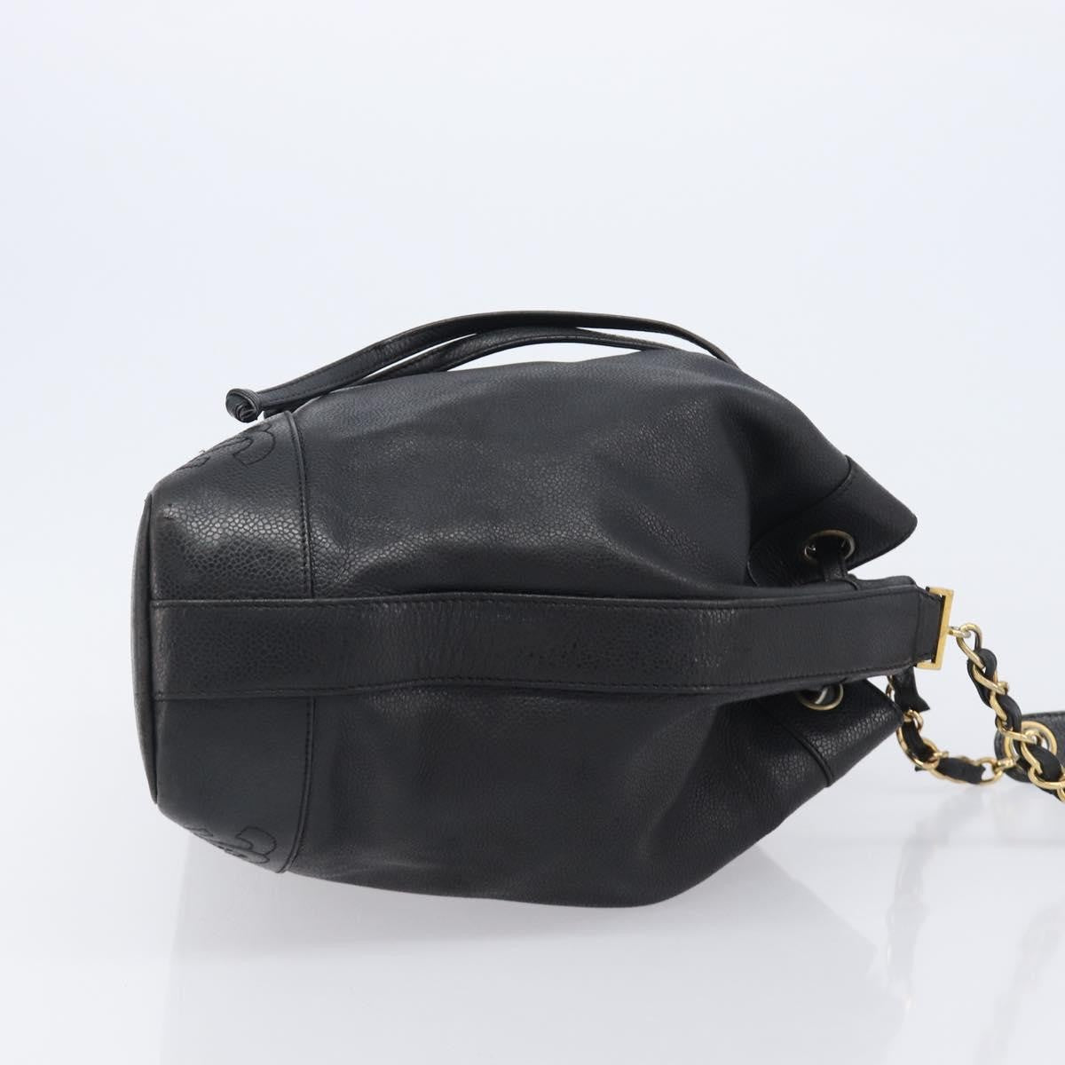 Chanel Vintage Cc Drawstring Bucket Caviar Black Leather Handbag (Pre-Owned)