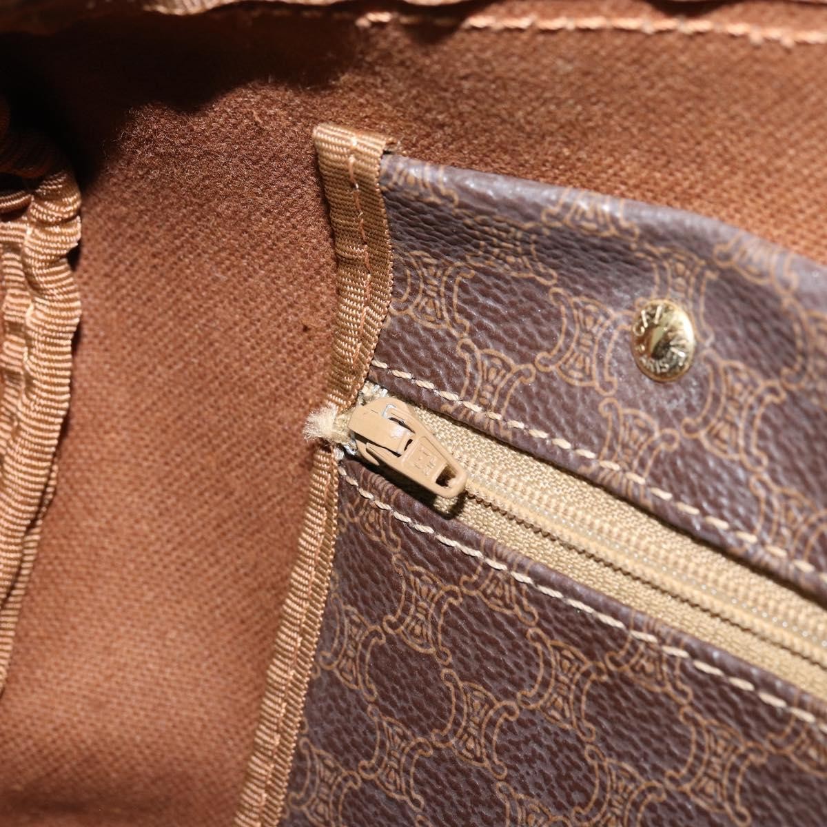 Celine Vintage Macadam Boston Canvas Brown Canvas Handbag (Pre-Owned)
