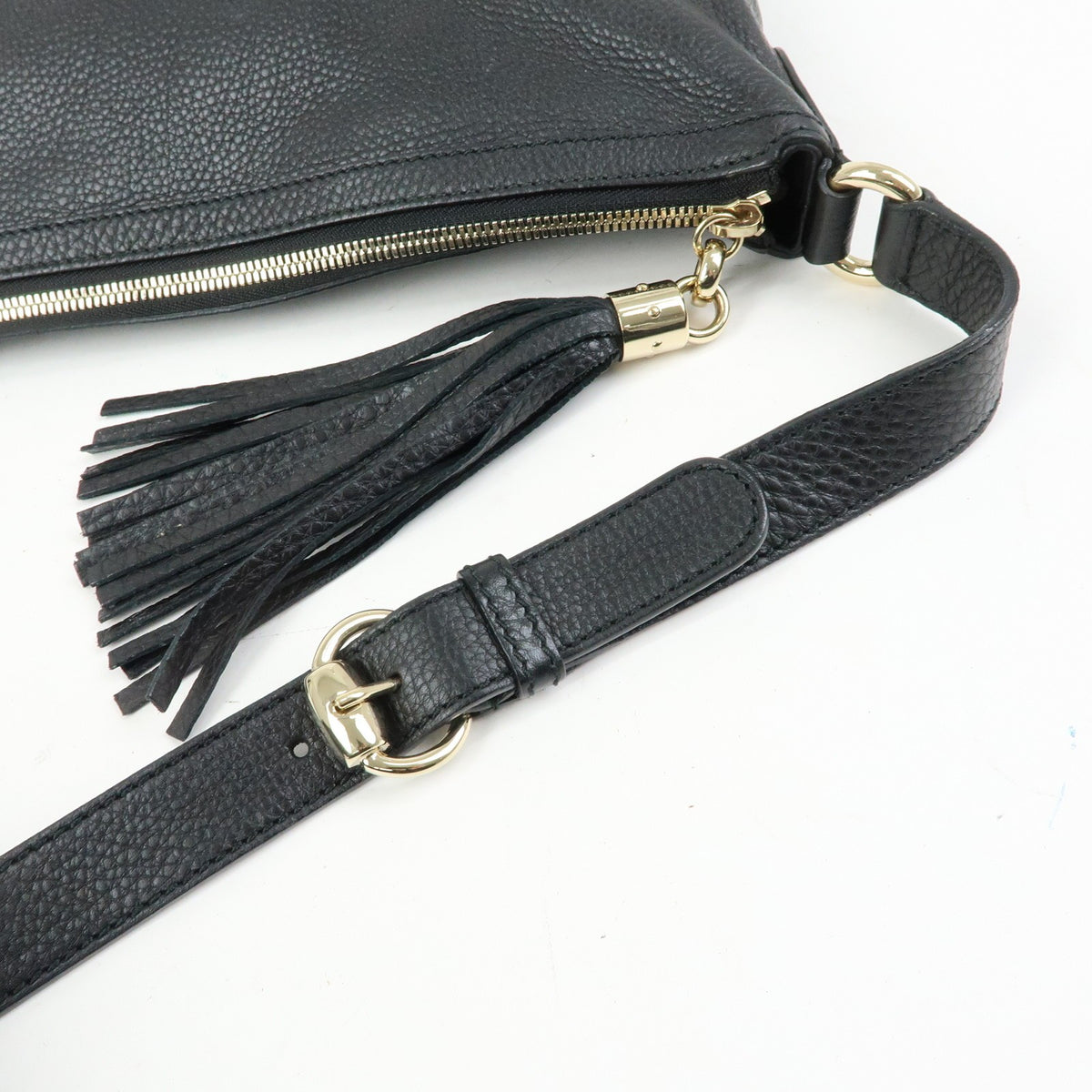 Gucci Soho Messenger Leather Black Leather Handbag (Pre-Owned)